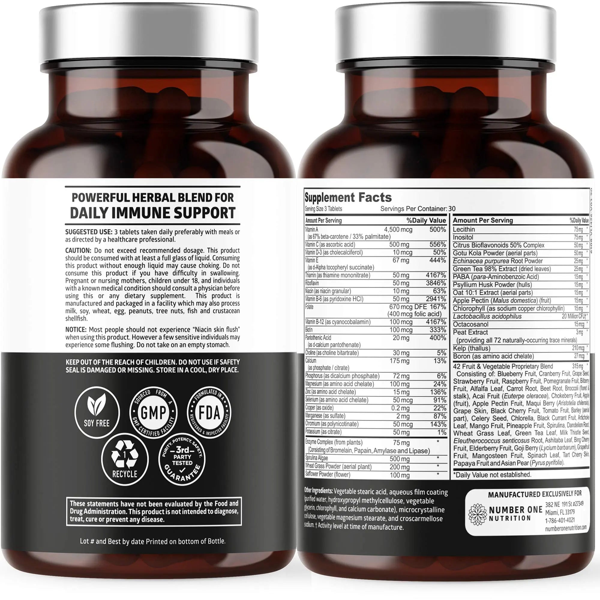 N1N Premium Plant Based Multivitamin [42 Powerful Ingredients] Men & Women Daily Multivitamins with Raw Veggies and Fruits, Probiotics Number One Nutrition Au supplements
