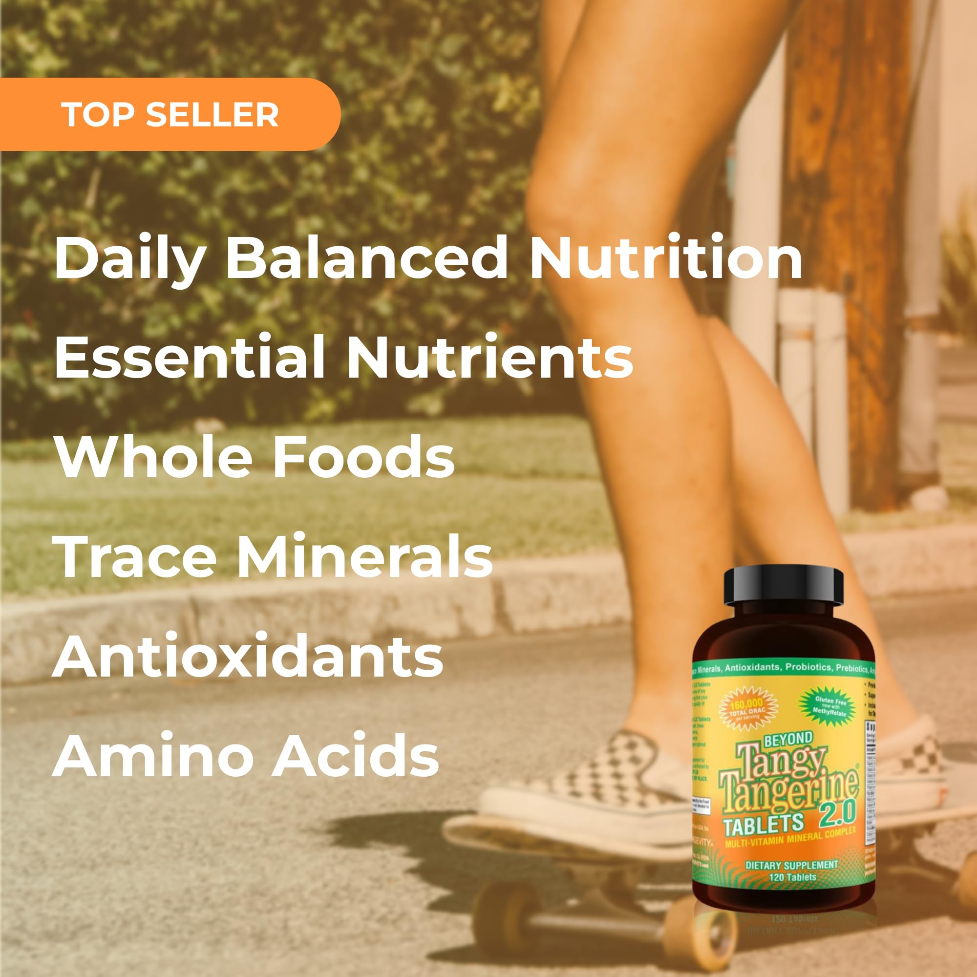 Youngevity Beyond Tangy Tangerine 2.0 Multi-Vitamin & Mineral Complex - Made with Natural & Whole Foods | 160,000 ORAC | 120 Tablets - 2-Pack Youngevity Au supplements
