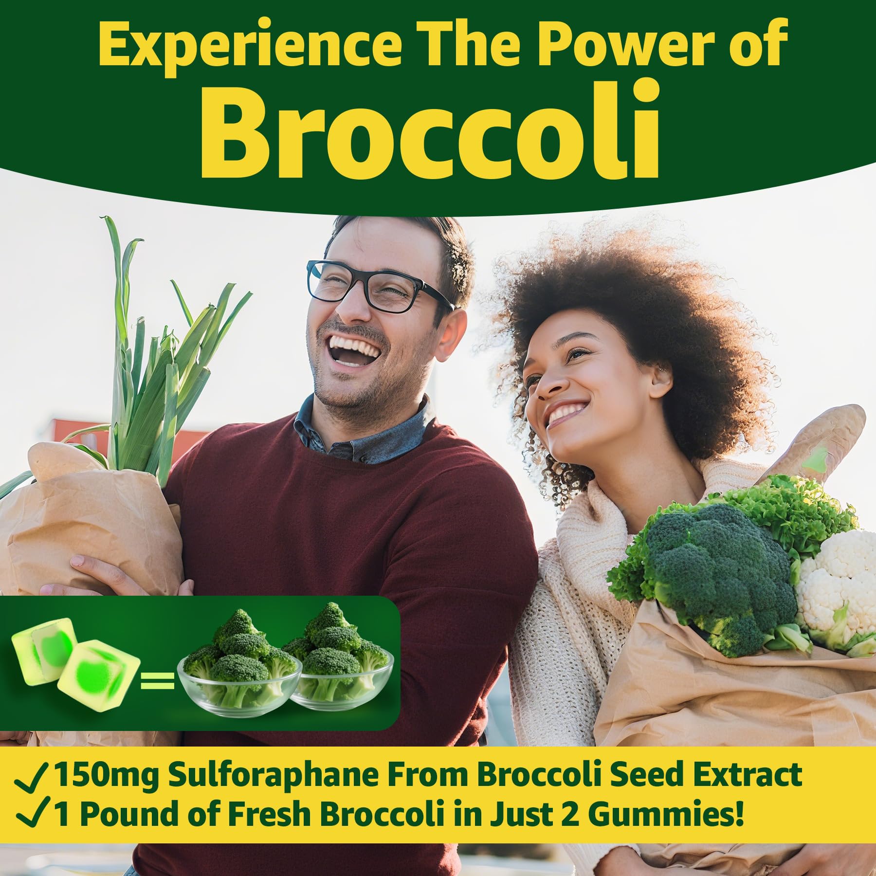 Liposomal Sulforaphane Supplement 150mg, from Broccoli Seed Extract w/Myrosinase, Quercetin, Glutathione, Sulforaphane Supplement Gummies for Antioxidants Detox Cellular Brain Health, Chewable 60Cts LILICARE Au supplements