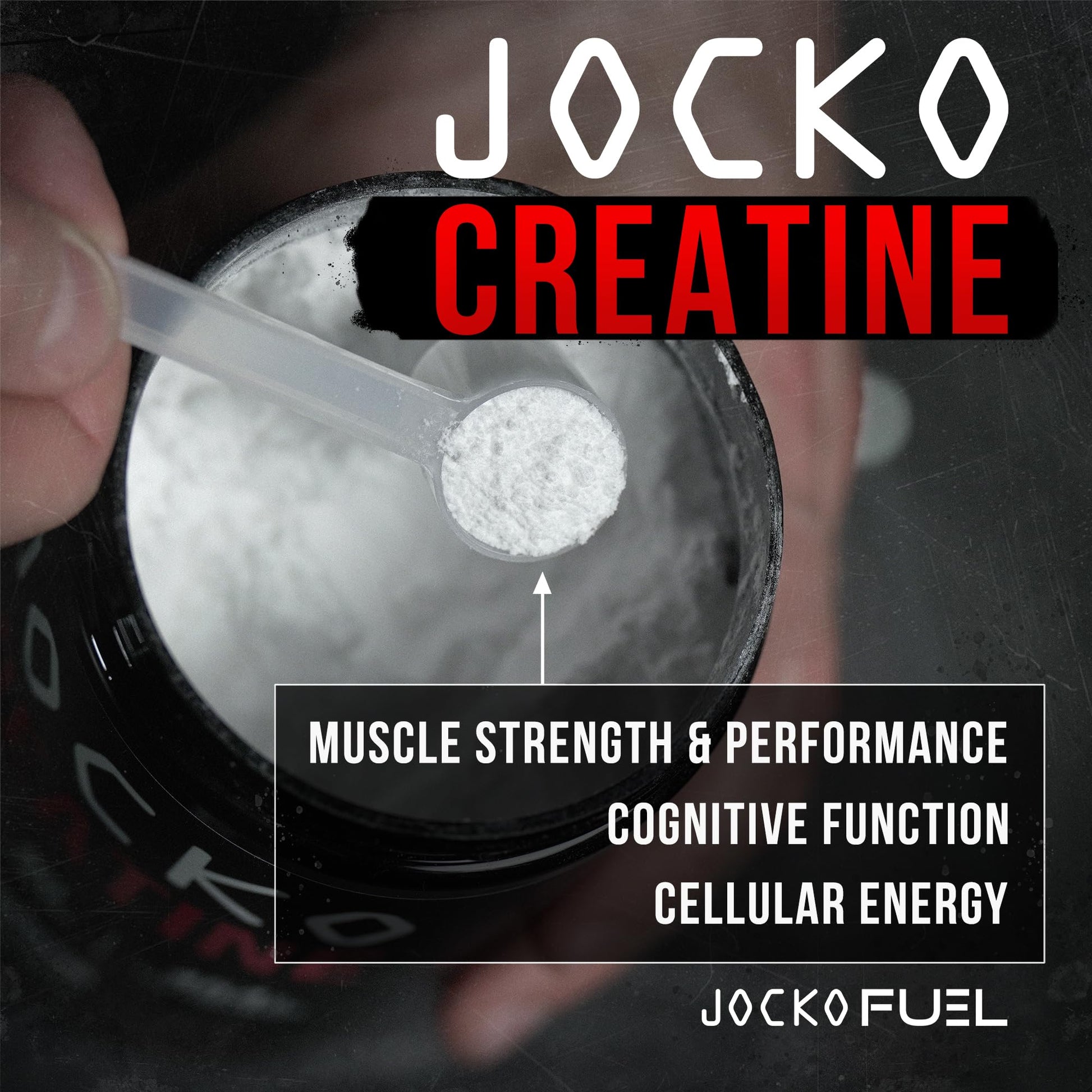 Jocko Fuel Creatine Monohydrate Powder - Creatine for Men & Women, Supplement for Athletic Performance & Muscle Health, 90 Servings 16 oz (Unflavored) (16 OZ JAR) Jocko Fuel Au supplements