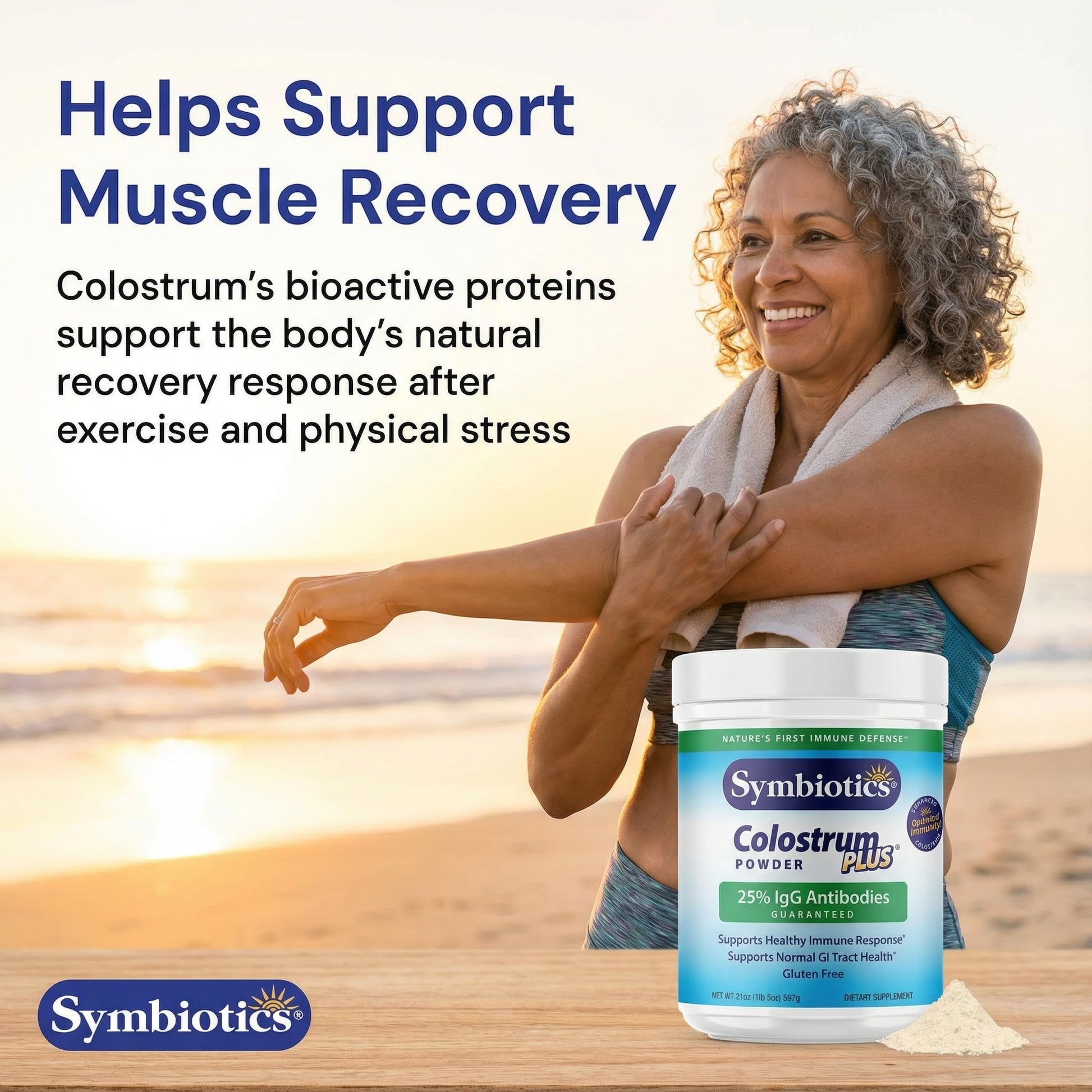 Symbiotics Colostrum Plus Powder 2.25 oz – Immune & Muscle Recovery Support, 25% IgG Immunoglobulins, Gut Health & Training Resilience, Unflavored, Gluten Free - 2.25 oz Symbiotics Au supplements