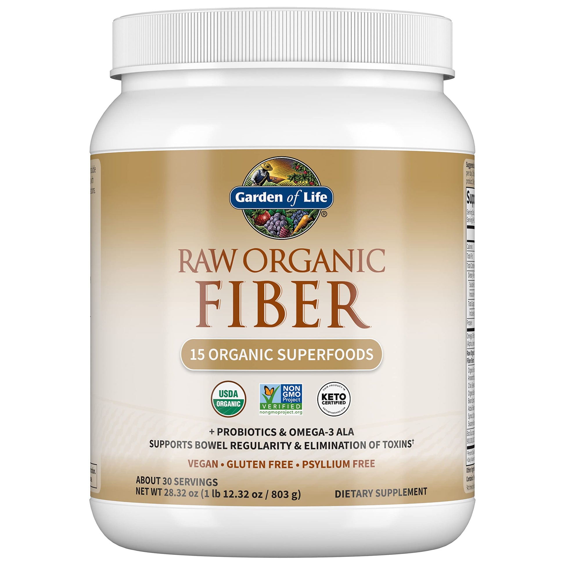 Garden Of Life Raw Organic Superfood Fiber for Constipation Relief, 1.77oz (803g) Powder Garden of Life Au supplements