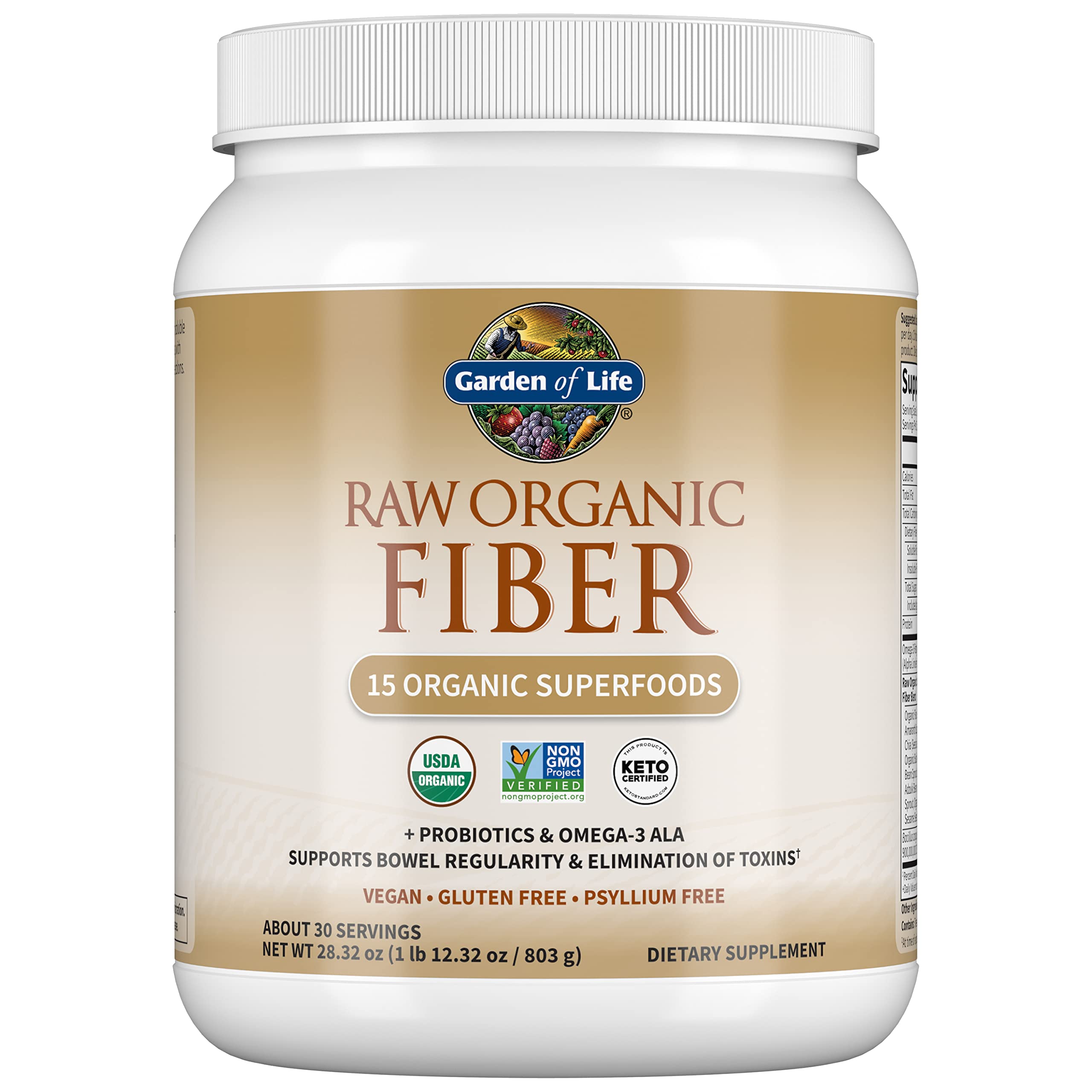 Garden Of Life Raw Organic Superfood Fiber for Constipation Relief, 1.77oz (803g) Powder Garden of Life Au supplements