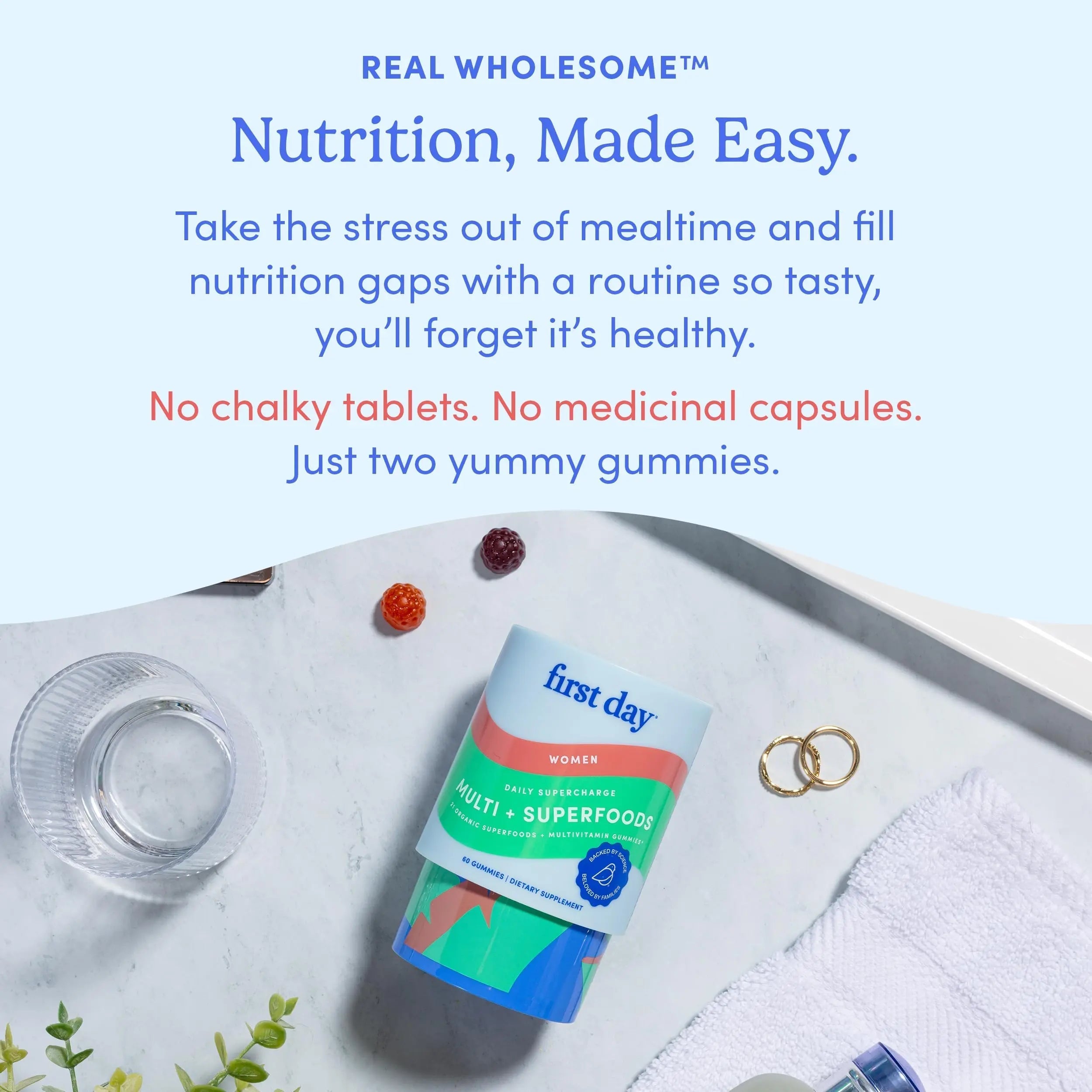 FIRST DAY Multivitamin for Women - Daily Womens Multivitamin Gummies - Vitamin A C D E B12, Magnesium, Zinc, Biotin – Vegan FIRST DAY Au supplements