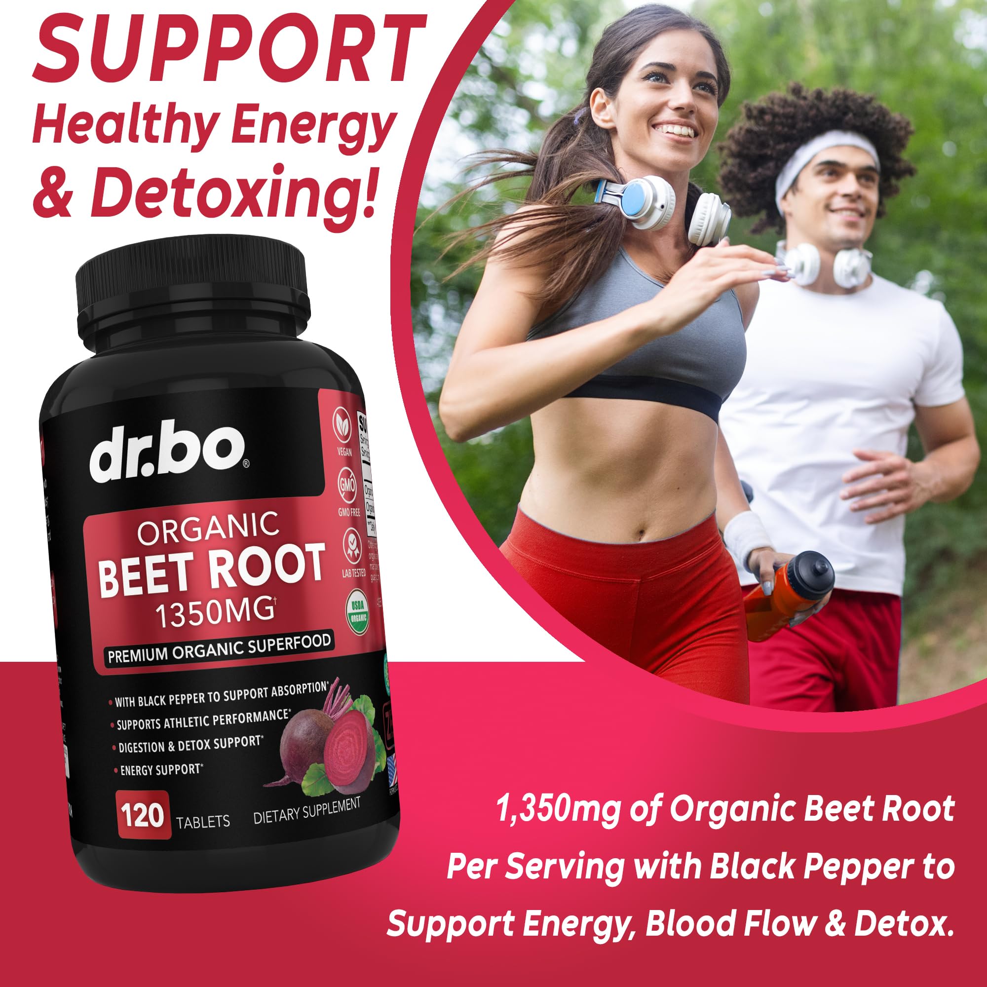 Organic Beet Root Capsules Supplements - 1350mg Beetroot Powder Extract Pills, Organic DR. BO Au supplements