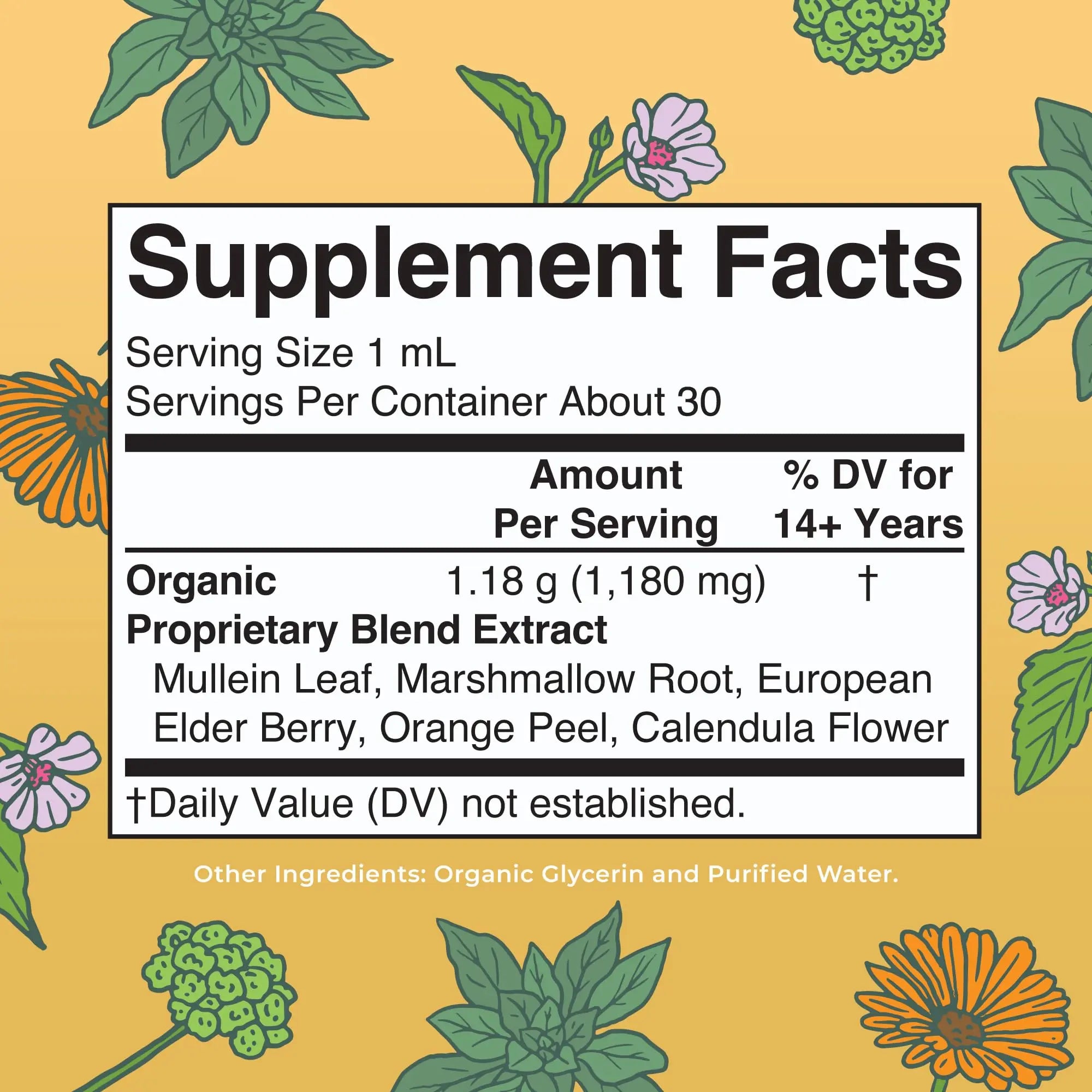 MaryRuth Organics USDA Organic Respiratory Health Liquid Drops with Mullein Leaf | Marshmallow Root & Elderberry | Mullein Drops for Lungs Herbal Blend | Immune Support Supplement | Vegan | 1 Fl Oz MARYRUTH'S Au supplements