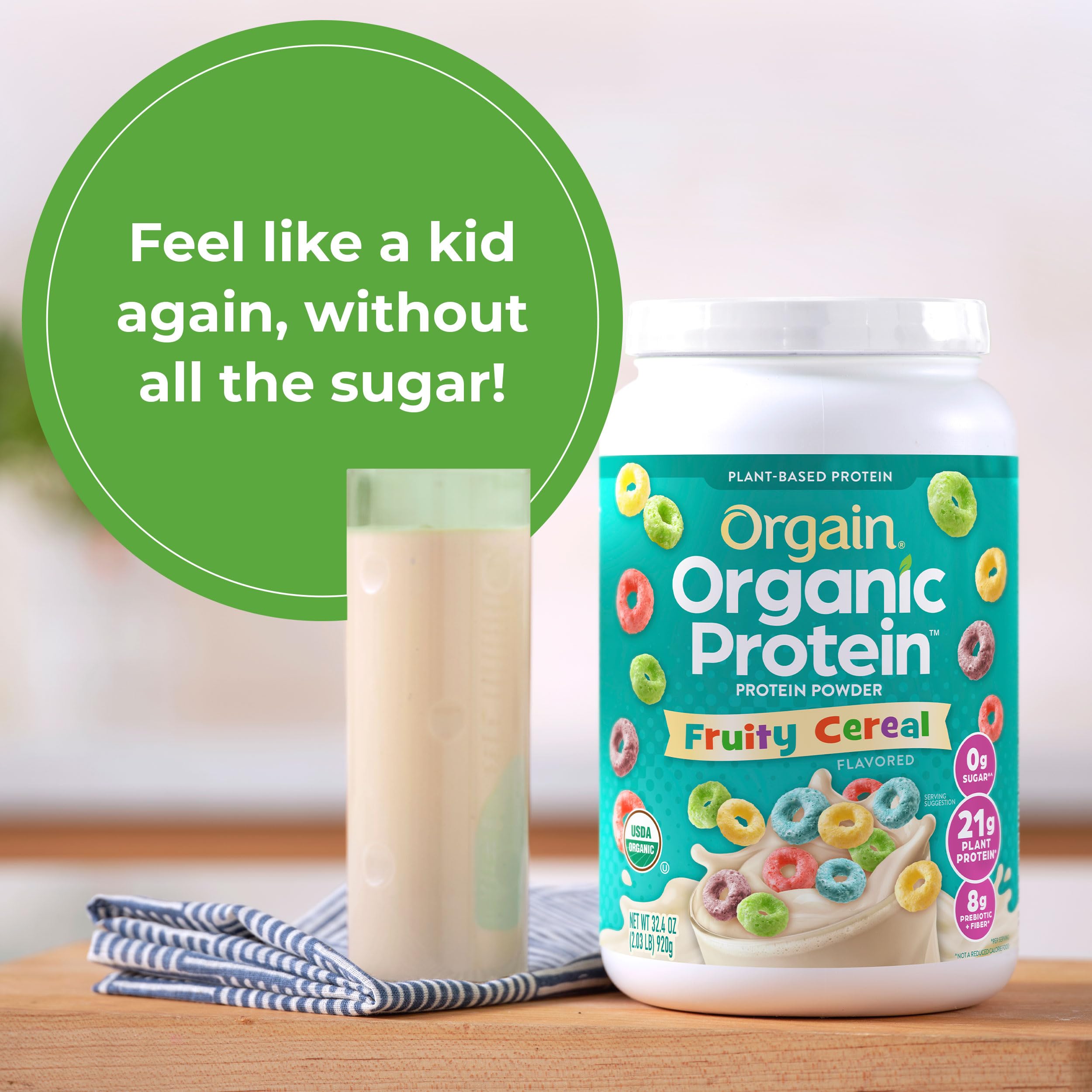 Orgain Organic Vegan Protein Powder, Fruity Cereal - 21g Plant Based Protein, Gluten Free Orgain Au supplements