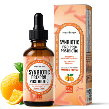 NutraPep Synbiotic Liquid Drops - Probiotic Prebiotic & Postbiotic Supplement for Adults Kids Ages 4+ - Daily Synbiotic for Gut Health Digestive & Immune Support - Vegan Gluten-Free Sugar-Free 2 fl oz NutraPep Au supplements