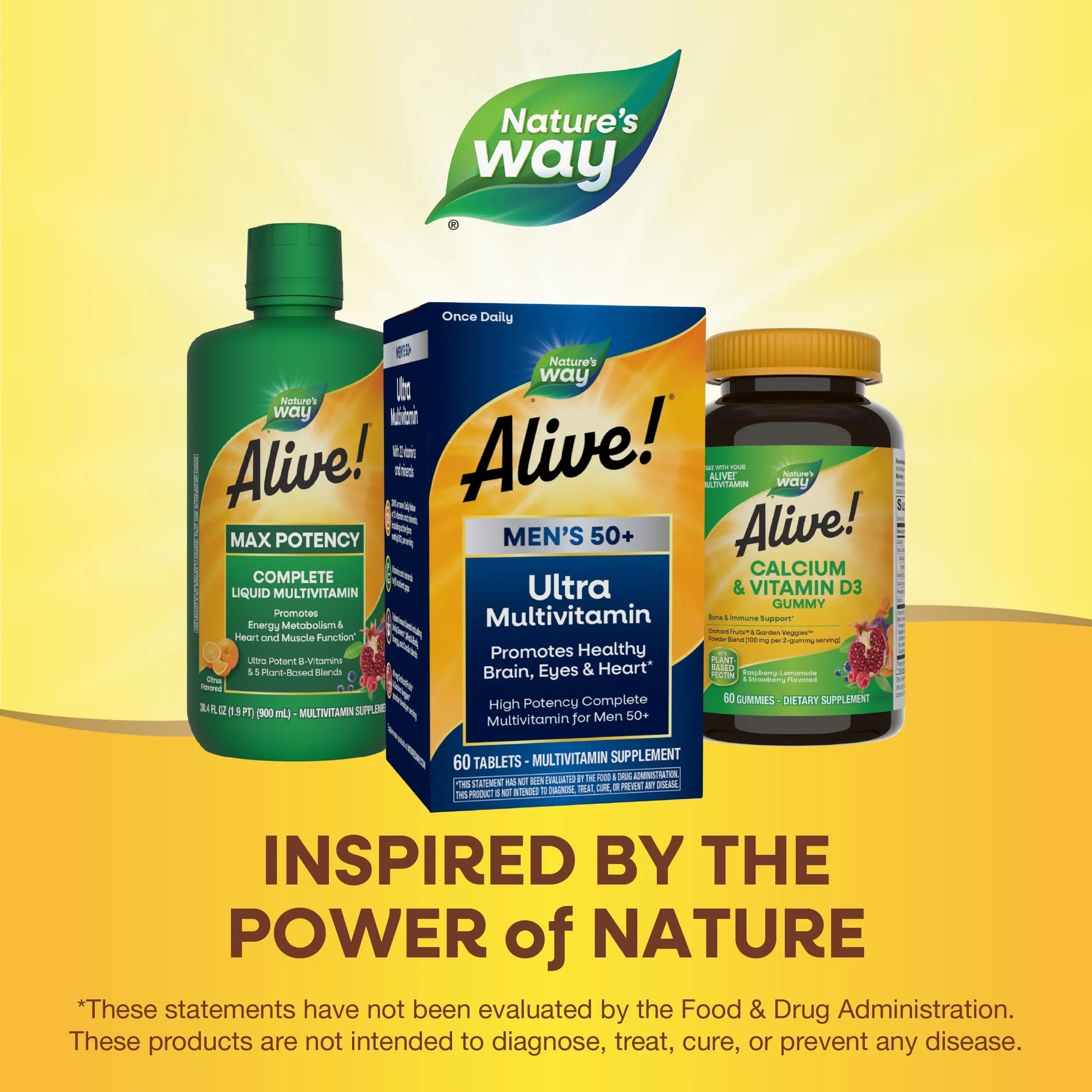 Nature's Way Alive! Men’s 50+ Daily Ultra Multivitamin, High Potency Formula, Supports Healthy Brain, Eyes & Heart Nature's Way Au supplements