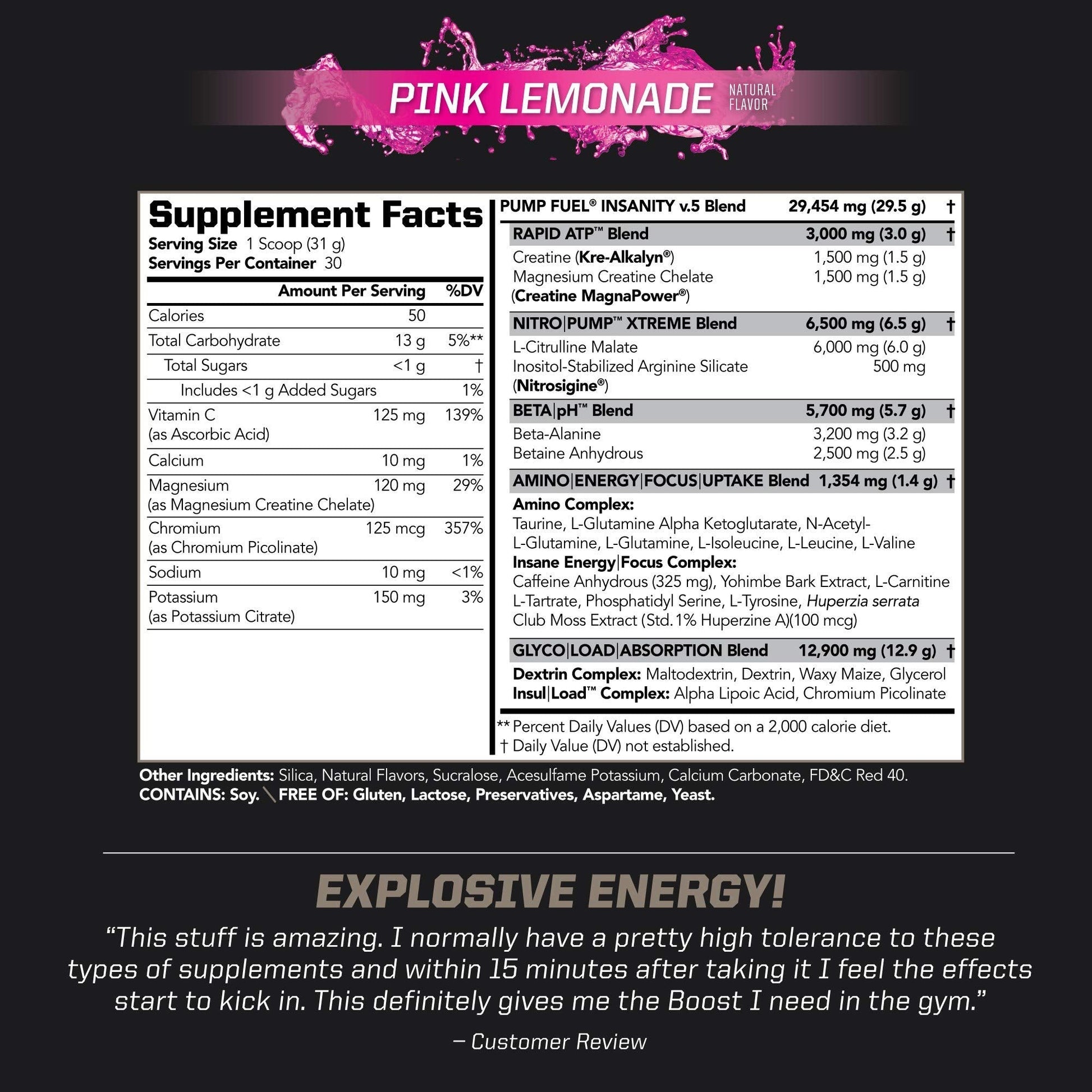 PMD Sports Ultra Pump Fuel Insanity - Pre Workout – Pink Lemonade (30 Servings) Sports PMD Au supplements