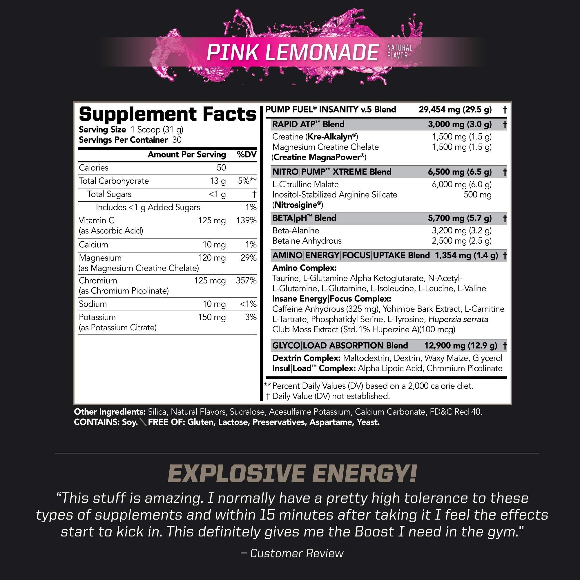 PMD Sports Ultra Pump Fuel Insanity - Pre Workout – Pink Lemonade (30 Servings) Sports PMD Au supplements