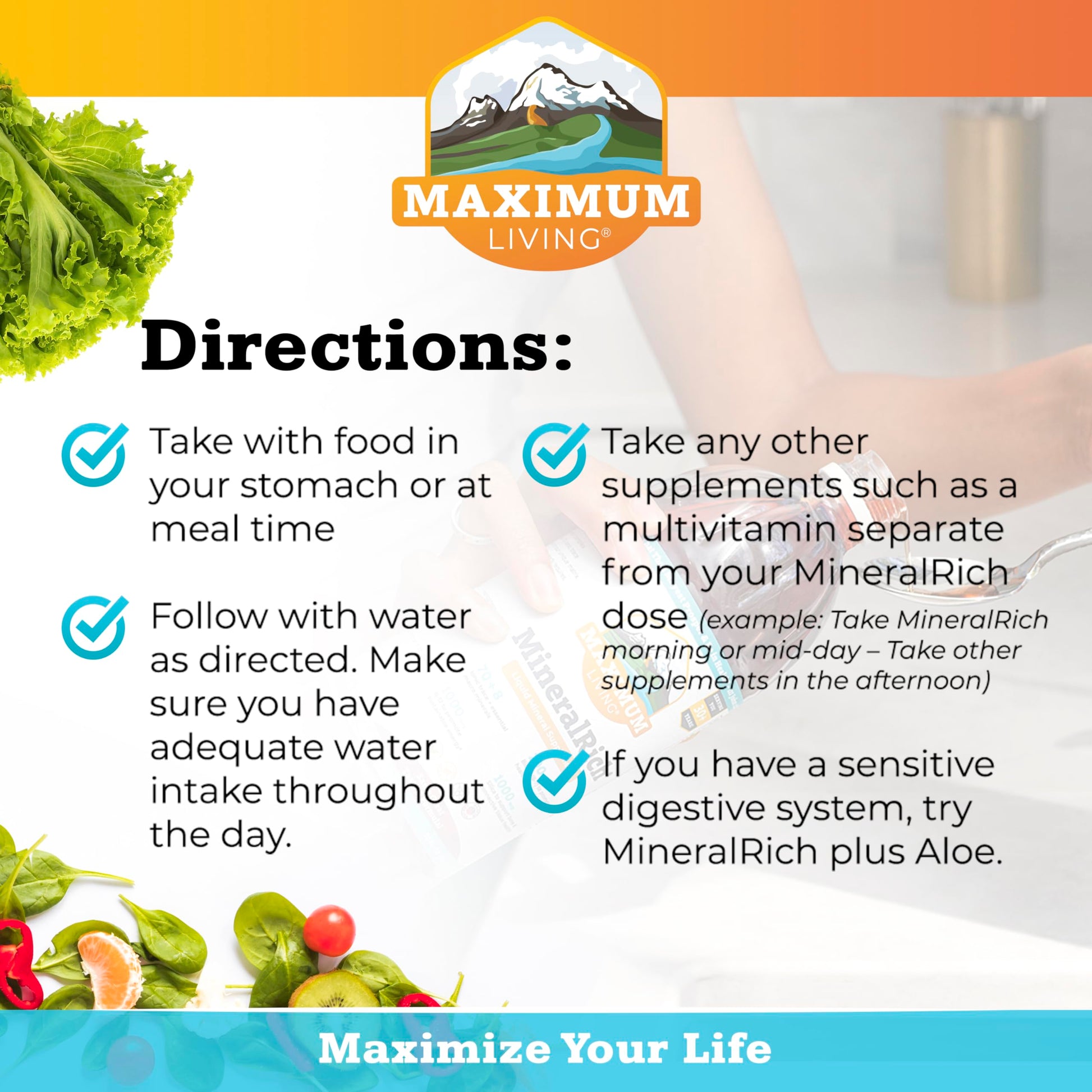 Maximum Living MineralRich Minerals Supplement with Aloe - Liquid Blend of Vitamins and Trace Minerals - 32 oz Maximum Living Au supplements