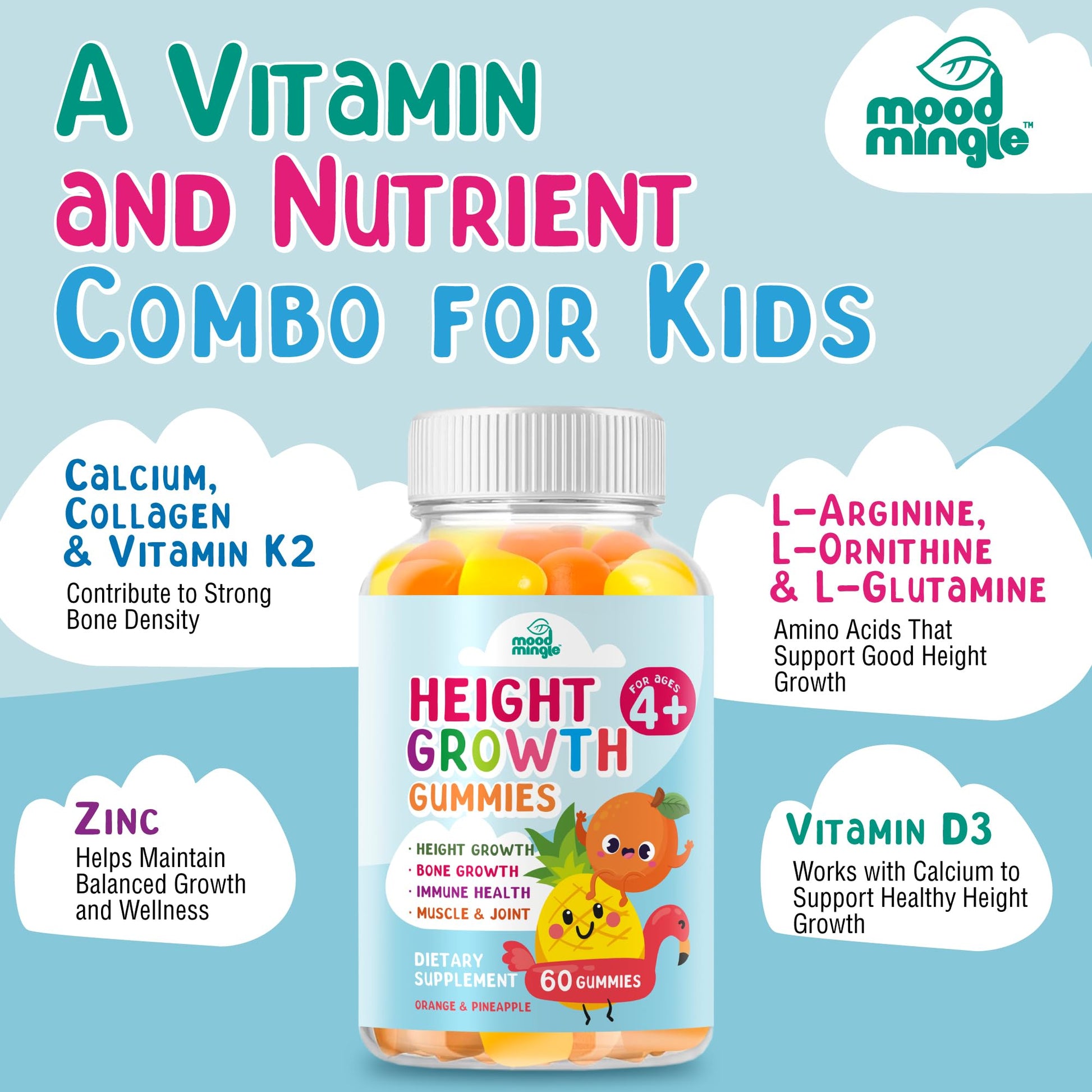 Height Growth Gummies Supplement - Kids Teens Height Increaser Maximizer Grow Taller Vitamins Mood Mingle Au supplements