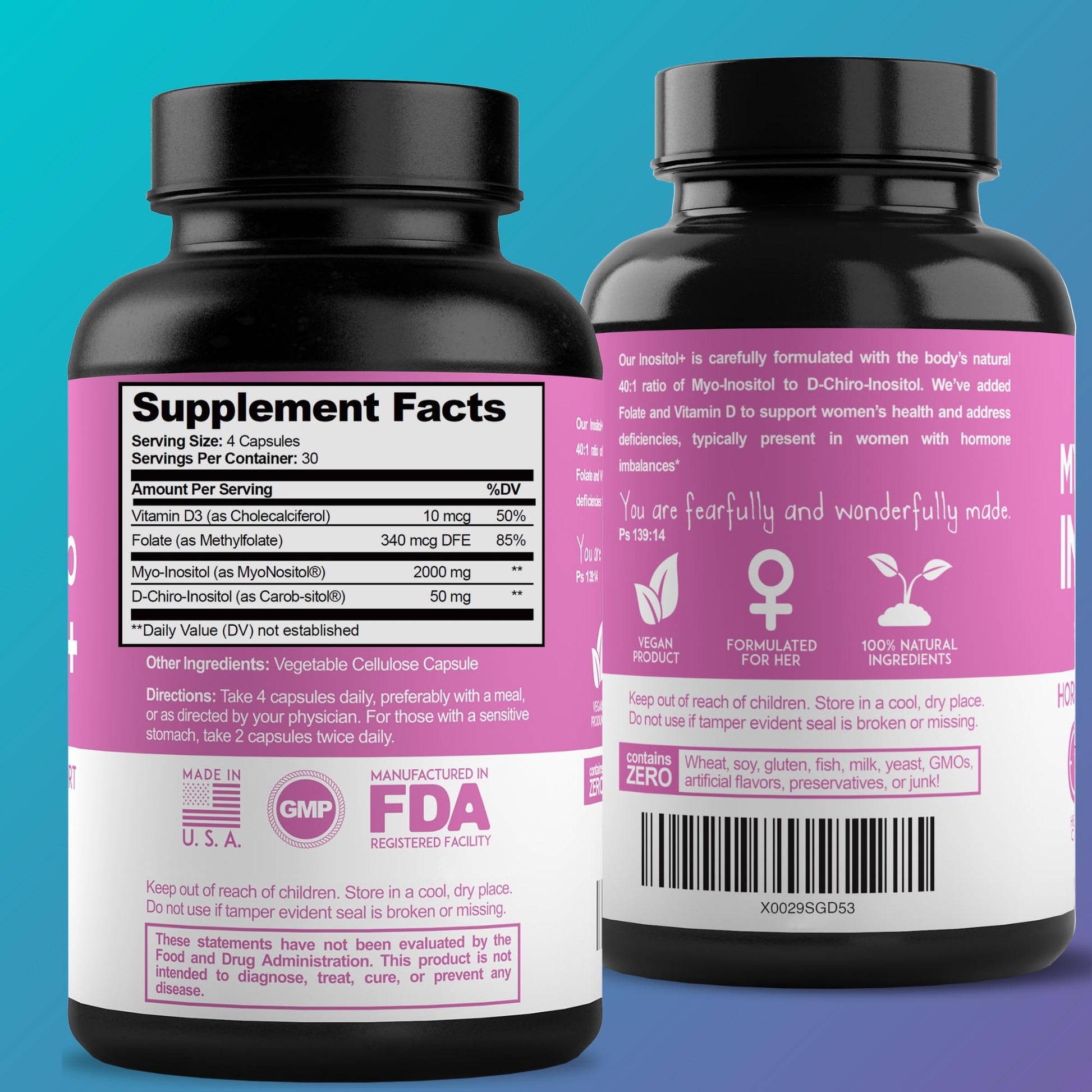 Premium Inositol Supplement - Myo-Inositol and D-Chiro Inositol Plus Folate and Vitamin Optify Au supplements