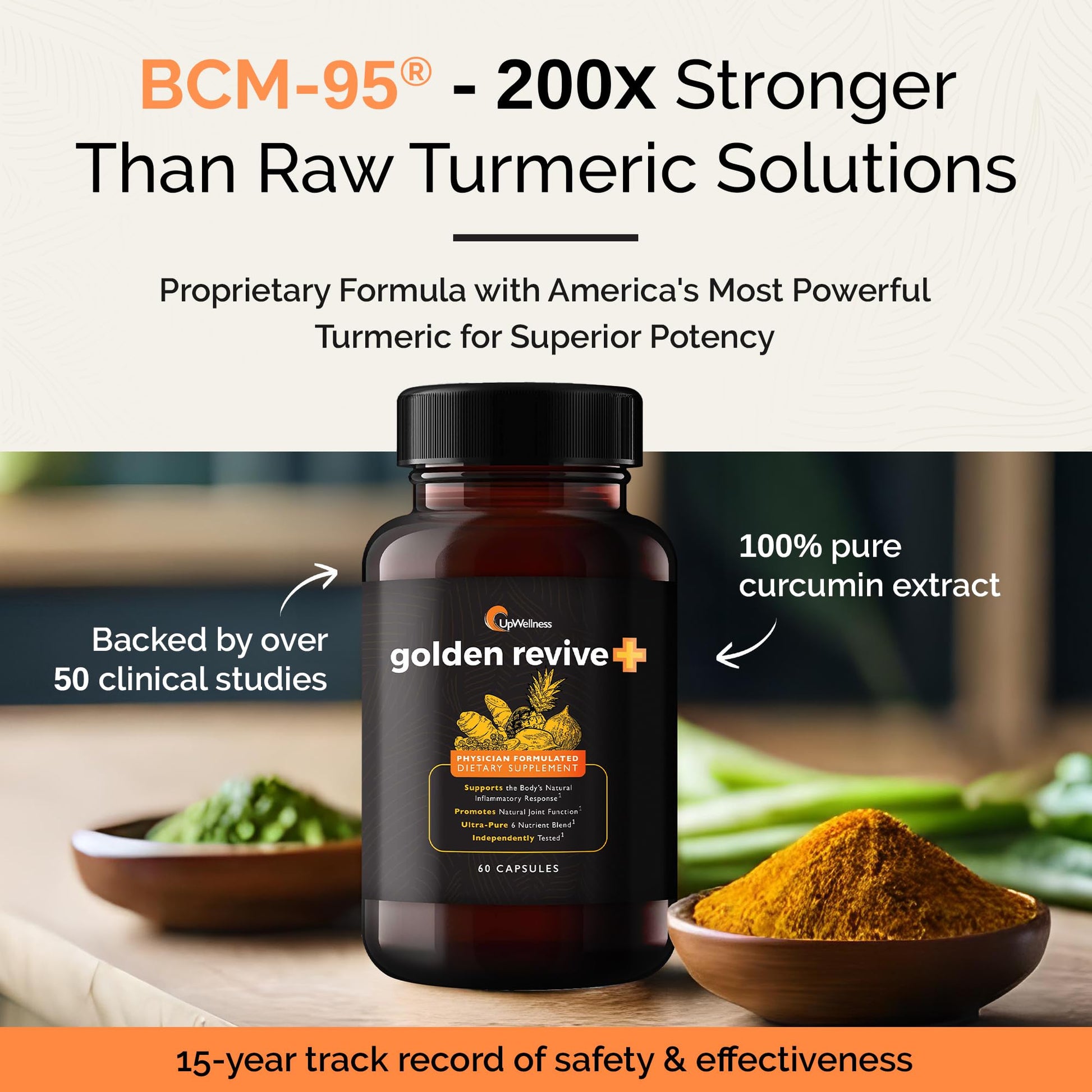 UpWellness Golden Revive + Joint Support Supplement Featuring Turmeric with Black Pepper, Quercetin, and Magnesium- Turmeric Boswellia Supplement - 6 Active Ingredients - 60 Capsules, 3 Pack UpWellness Au supplements