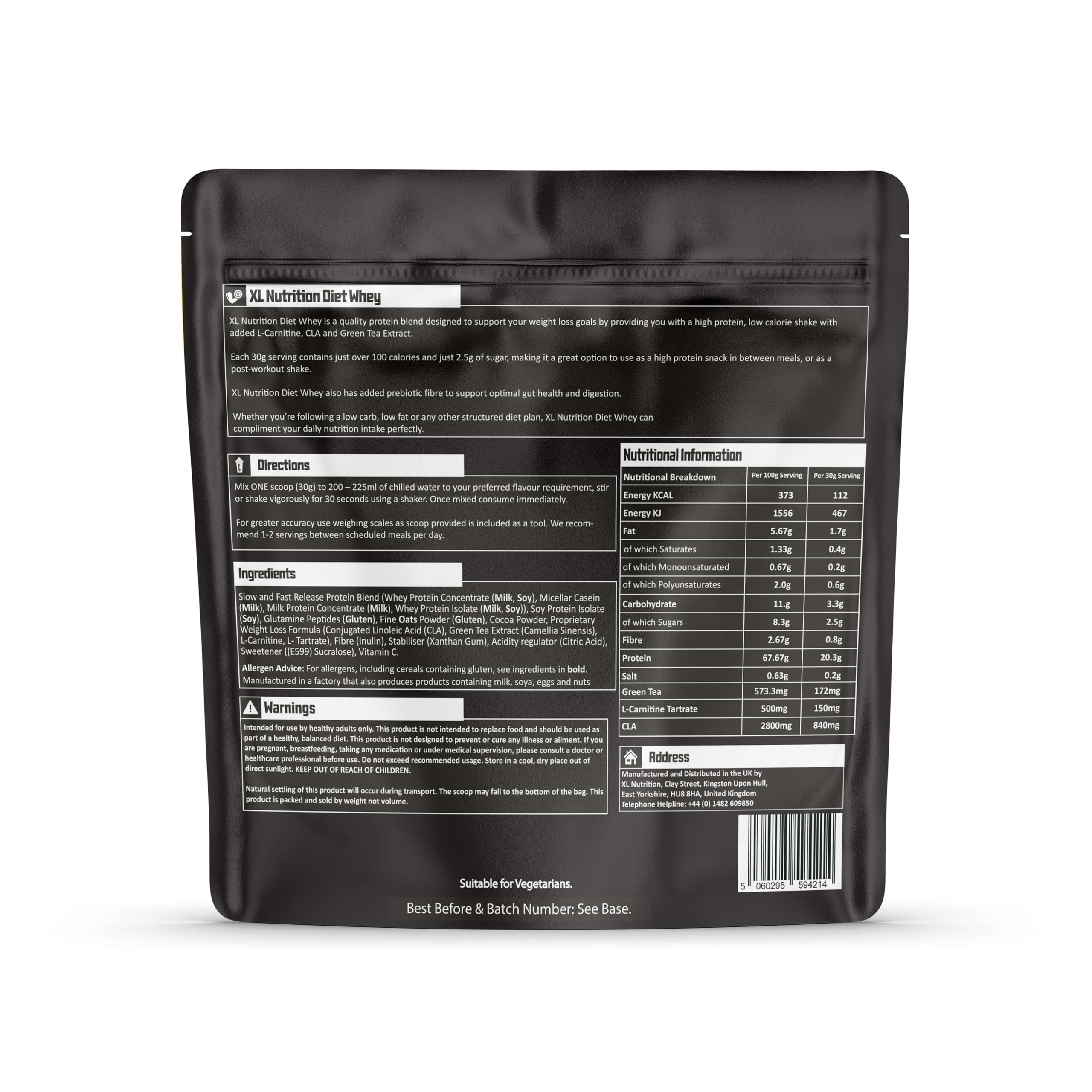 XL Nutrition Xtra Diet Whey Protein | 112 Calories | with Added L Carnitine and Green Tea Extract XL Nutrition Au supplements