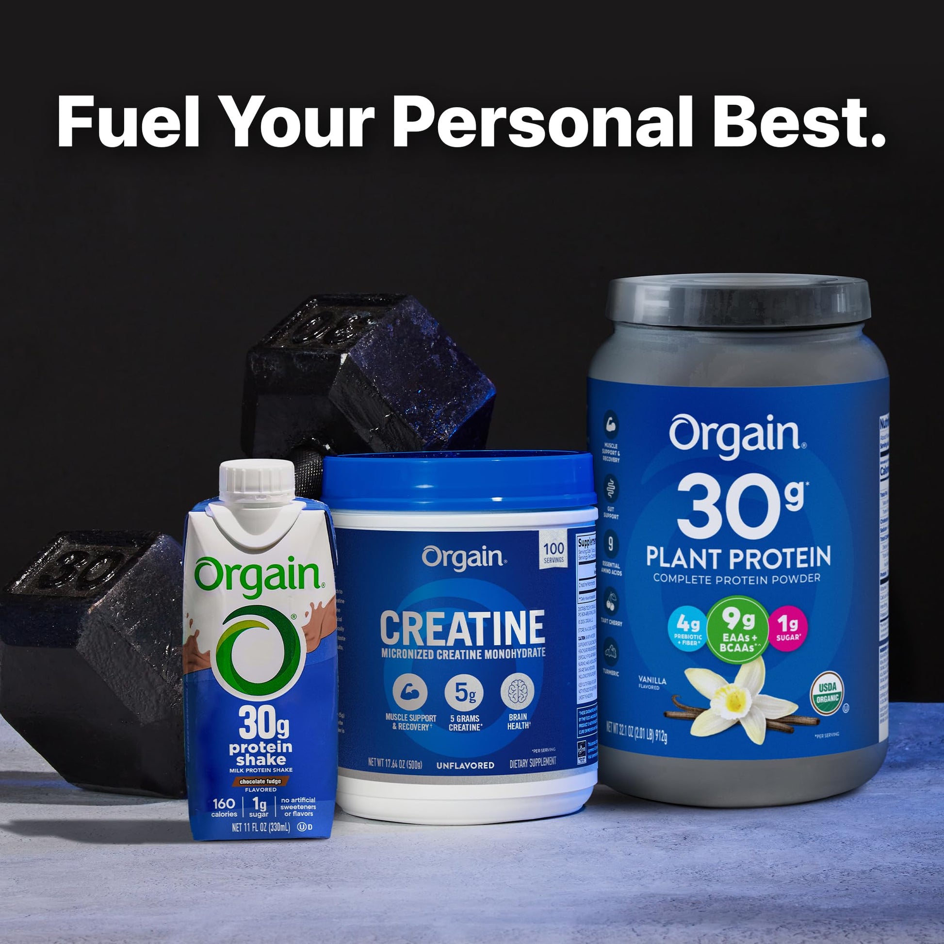 Orgain Creatine Monohydrate Micronized Powder, 100 Servings, Unflavored, Supports Muscle Growth, Post Workout Recovery and Brain Health, No Artificial Additives, for Men & Women, Vegan Orgain Au supplements