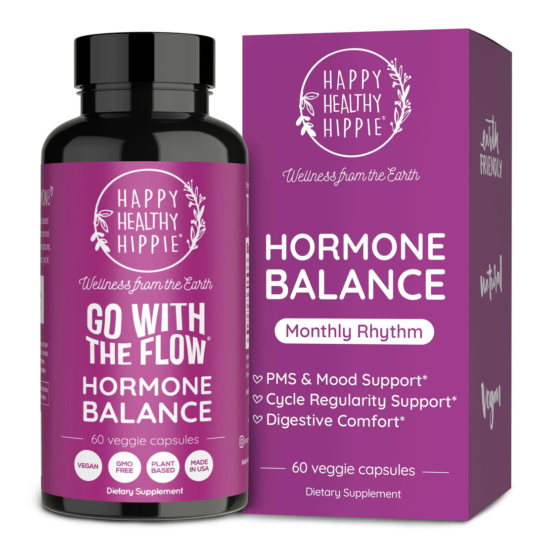 Hormone Balance for Women – PMS Support Supplement, Menopause & Perimenopause | Bloating Relief, Menstrual Cramp, Mood, PMDD | Chasteberry Supplements, Black Cohosh, Dong Quai | Vegan, Non-GMO, 60 Ct Happy Healthy Hippie uk supplements