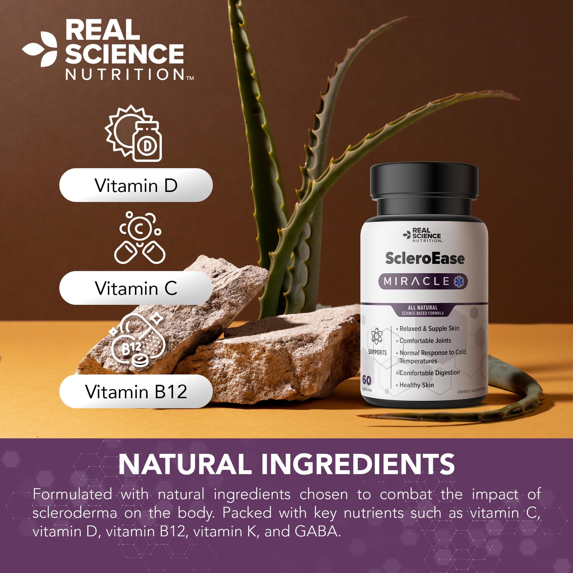 Real Science Nutrition ScleroEase Miracle Offers Relief to sufferers of Scleroderma, Supporting Flexible & Supple Skin, Comfortable Joint Movement, Comfortable Digestion, and Healthy Skin Real Science Nutrition Au supplements
