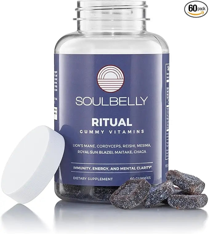 SOULBELLY Multi-Mushroom | Ritual Vitamin Gummies for Energy, Focus and Immune Balance | Vegan | Gluten-Free | Non-GMO | 60 Count SOULBELLY Au supplements