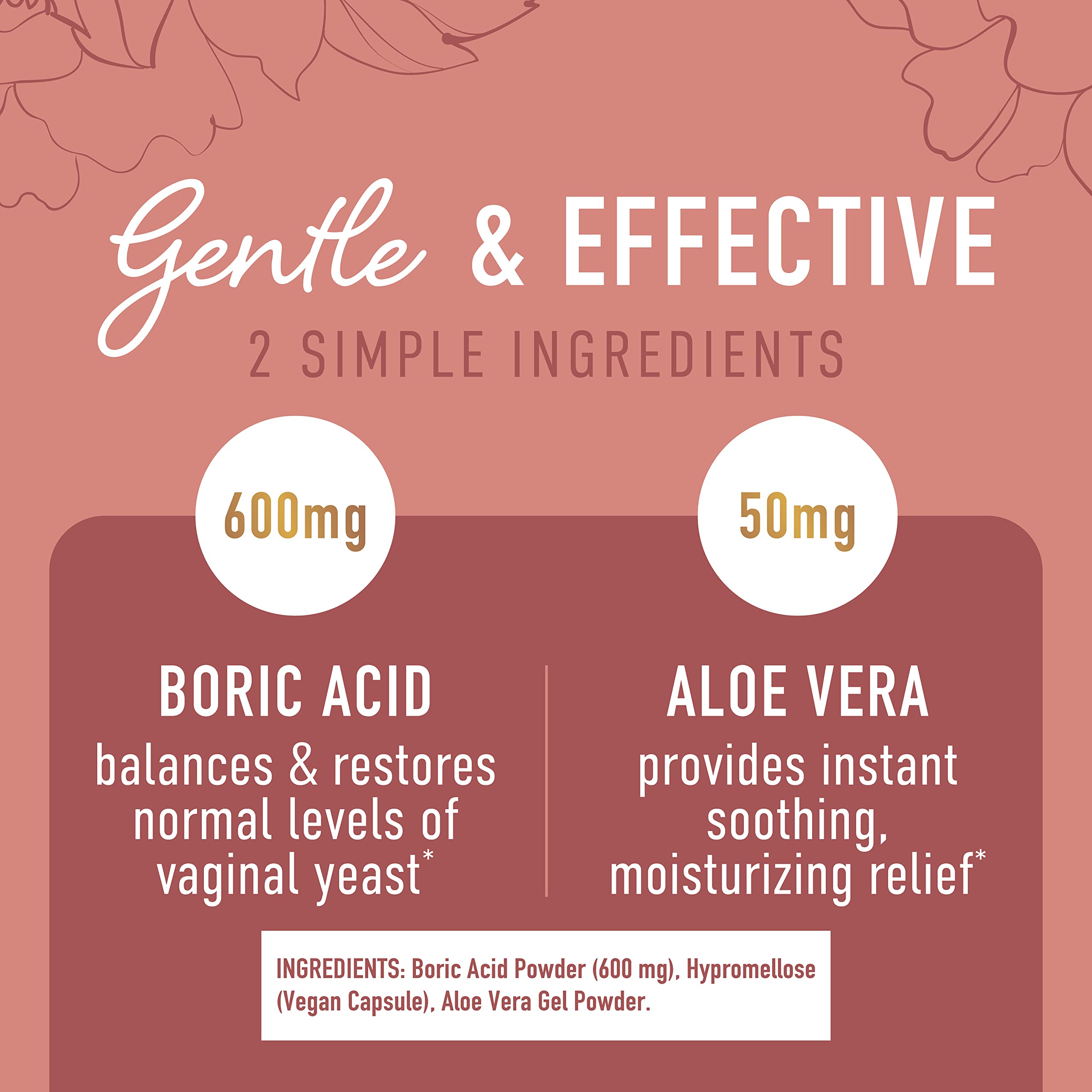 Boric Acid Suppositories for Women | 600mg | for pH Balance, Vaginal Odor & Itching | Feminine Intimate Health SMNutrition Au supplements