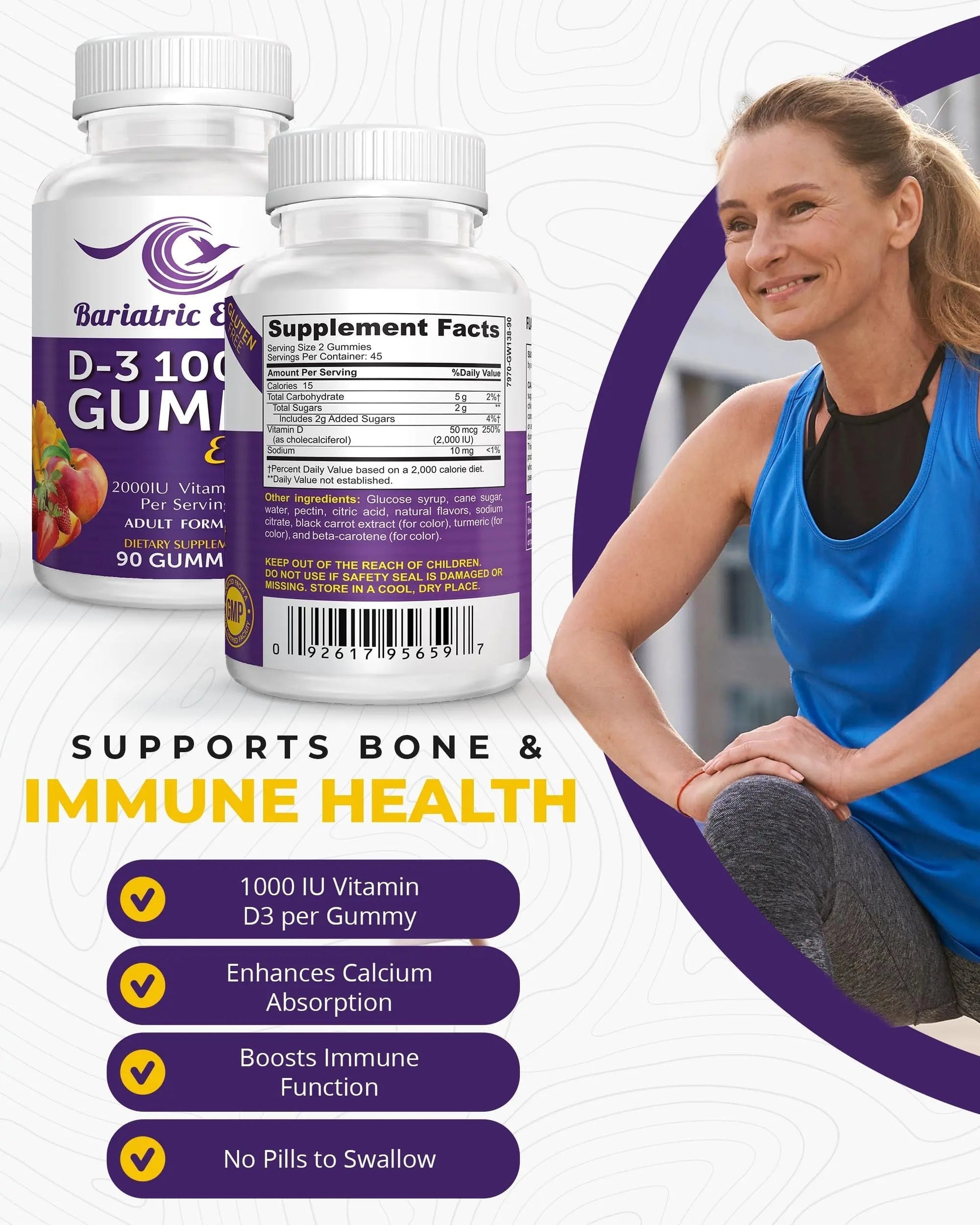 Bariatric Expert D3 Vitamin – Fast-Melting Dietary Supplement for Adults Post Bariatric Surgery, 90 Count Bariatric Food Expert Au supplements