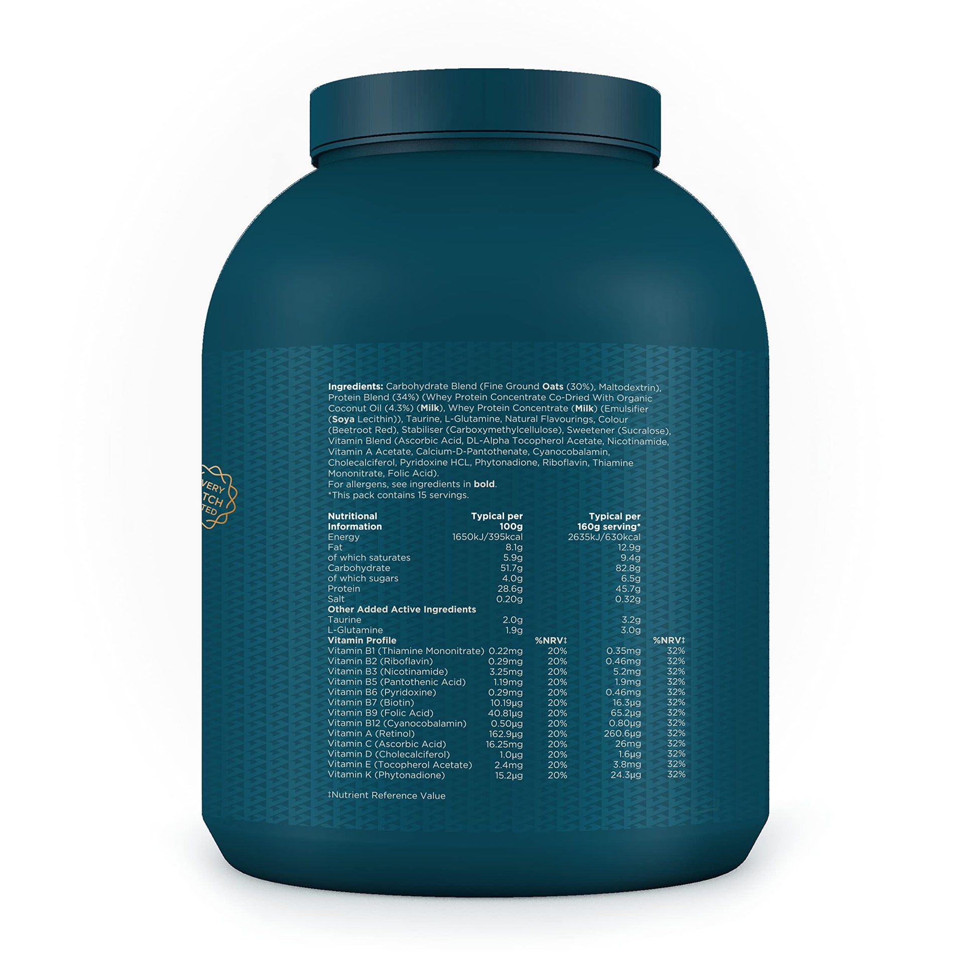 Kinetica OatGain Weight Gainer 600+ Calories & 47g Protein per Serving, 2.4 kg Kinetica Au supplements