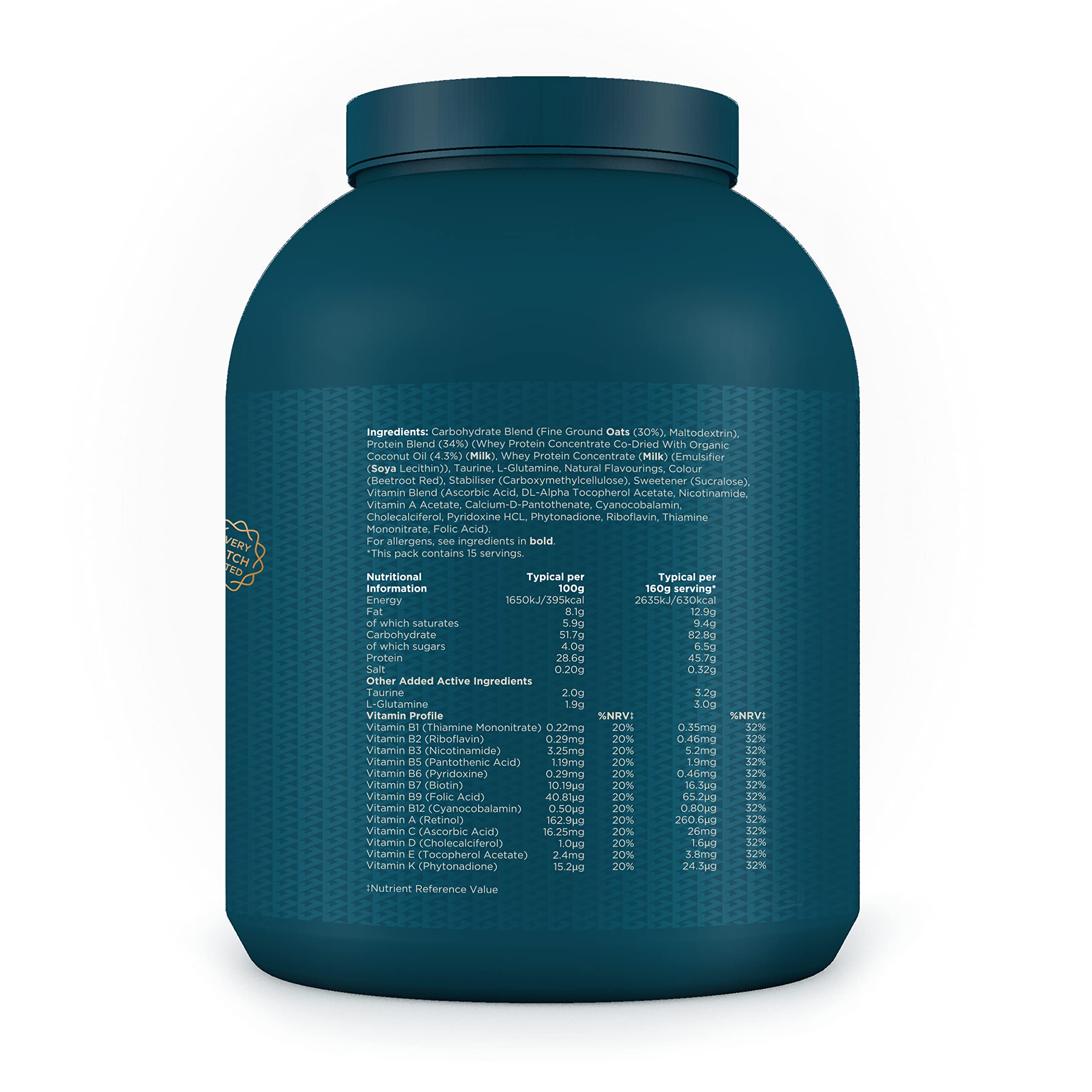 Kinetica OatGain Weight Gainer 600+ Calories & 47g Protein per Serving, 2.4 kg Kinetica Au supplements