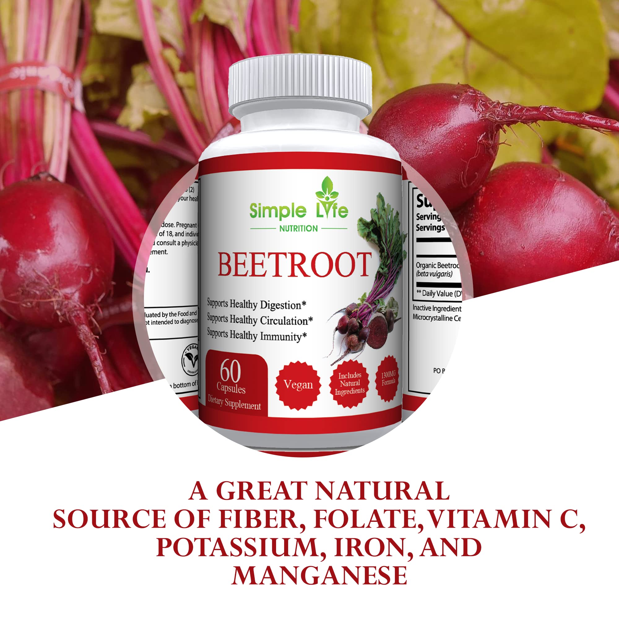 Simple Life Nutrition Organic Beet Root Powder Capsules - Nitric Oxide Booster for Men Simple Life Nutrition Au supplements