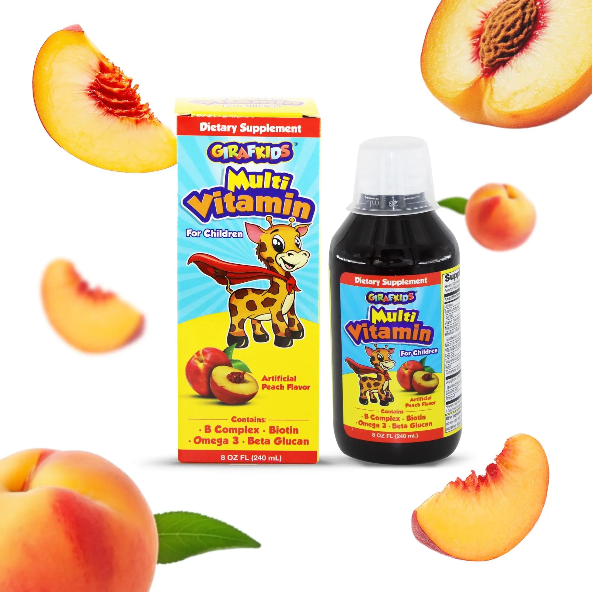 GirafKids Multivitamin Syrup + Super Vitamins Liquid Bundle for Kids Ages 4+ | Omega-3, Beta Glucan, Royal Jelly & Propolis | PHARMADEL Au supplements