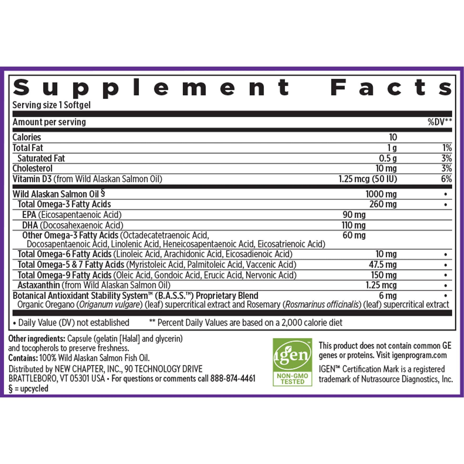 New Chapter Omega-3 Complex, 1000mg Softgels, Fish Oil Supplement Wild Alaskan Salmon for Heart, Brain, Eye, Joint & Skin Health Support - 30 Count New Chapter Au supplements