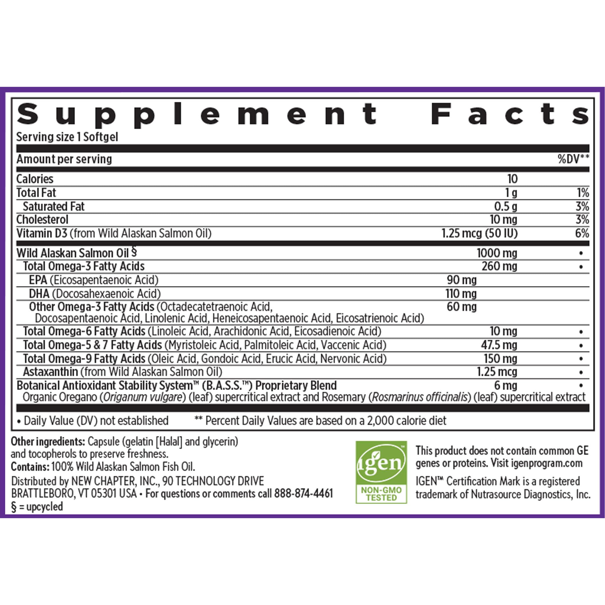 New Chapter Omega-3 Complex, 1000mg Softgels, Fish Oil Supplement Wild Alaskan Salmon for Heart, Brain, Eye, Joint & Skin Health Support - 30 Count New Chapter Au supplements