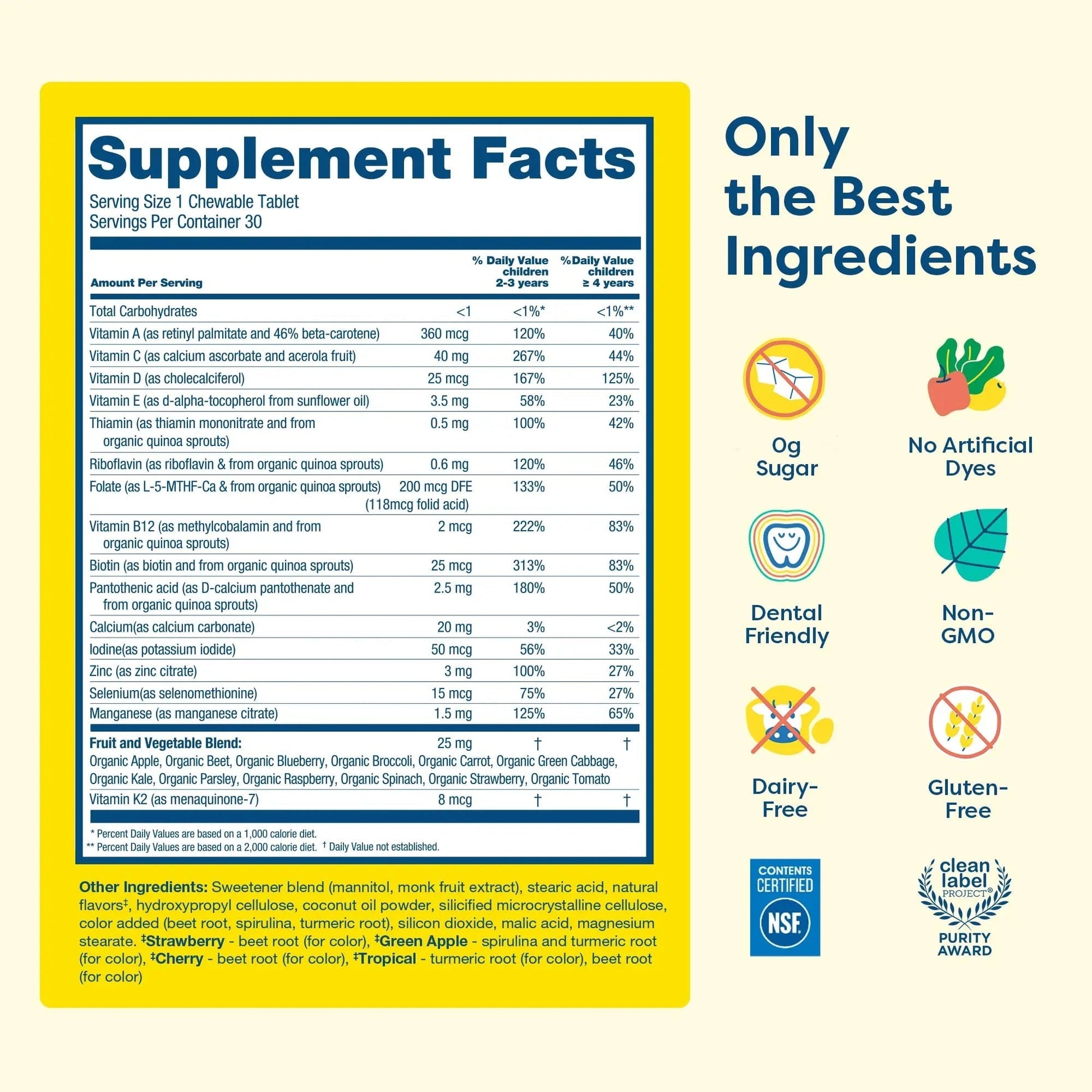 HIYA Kids Multivitamin Tablets – 15+ Essential Vitamins & Minerals with Fruits & Veggies for Ages 2+, Supports Growth HIYA Au supplements