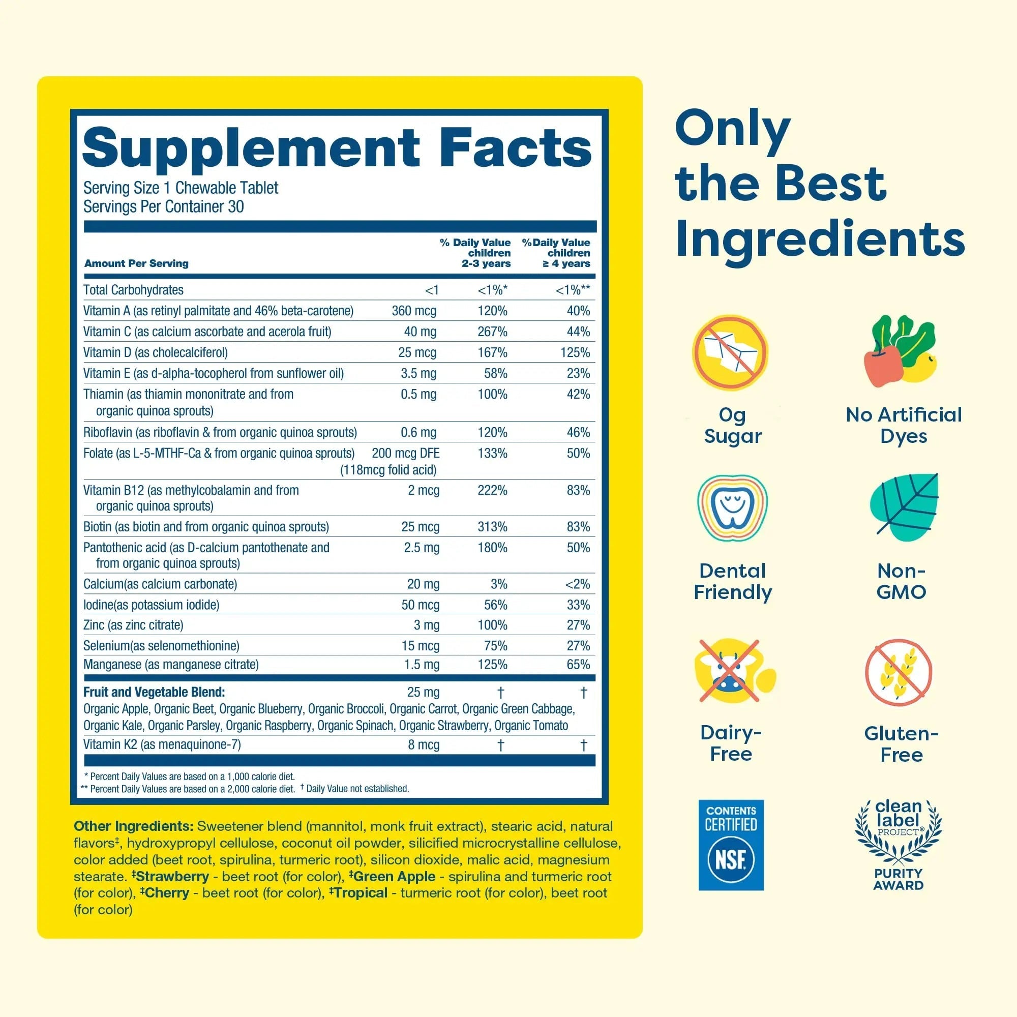 HIYA Kids Multivitamin Tablets – 15+ Essential Vitamins & Minerals with Fruits & Veggies for Ages 2+, Supports Growth HIYA Au supplements