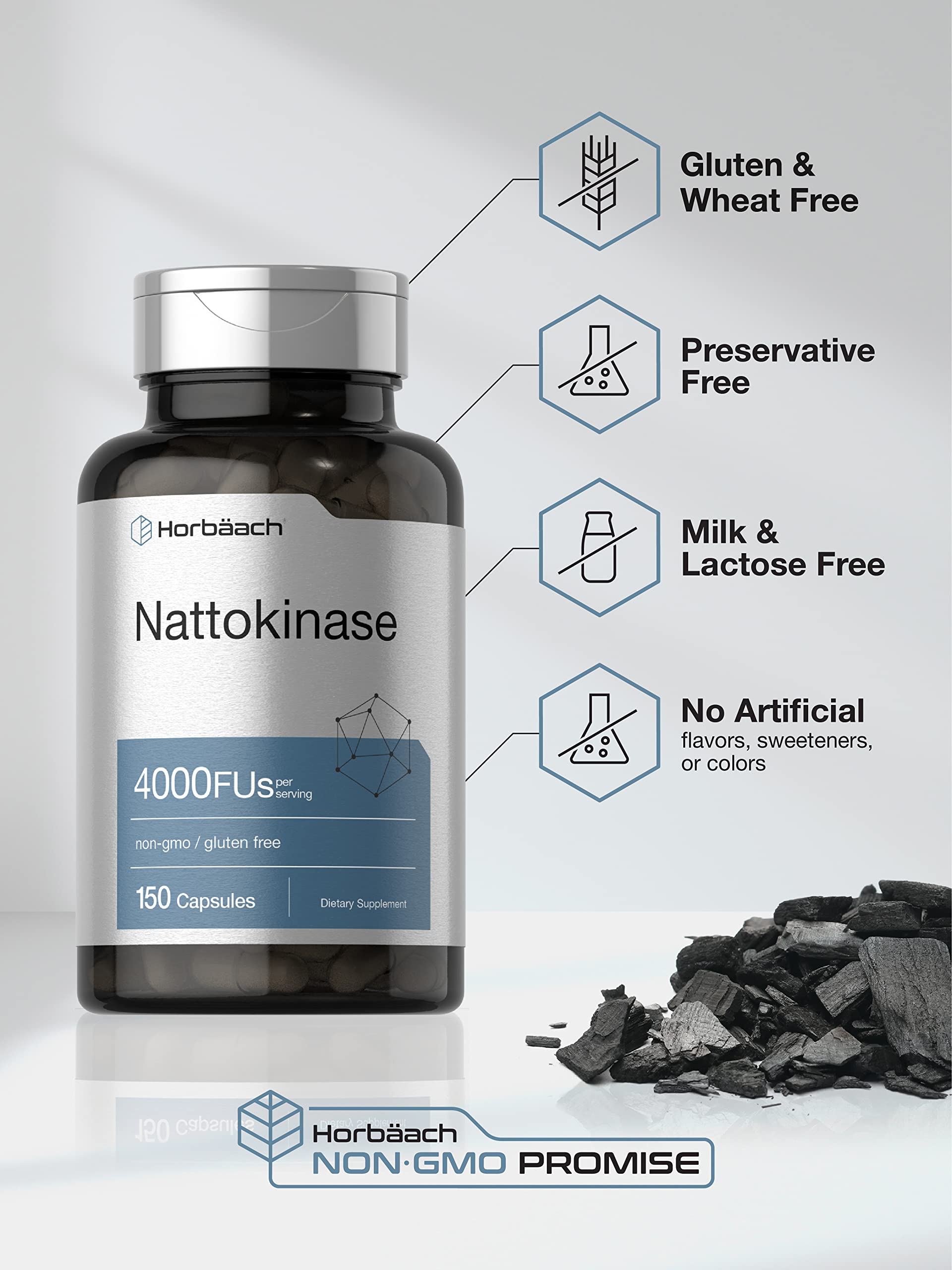 Nattokinase Supplement 4000 FU | 150 Capsules | Non-GMO, Gluten Free | by Horbaach Horbäach Au supplements