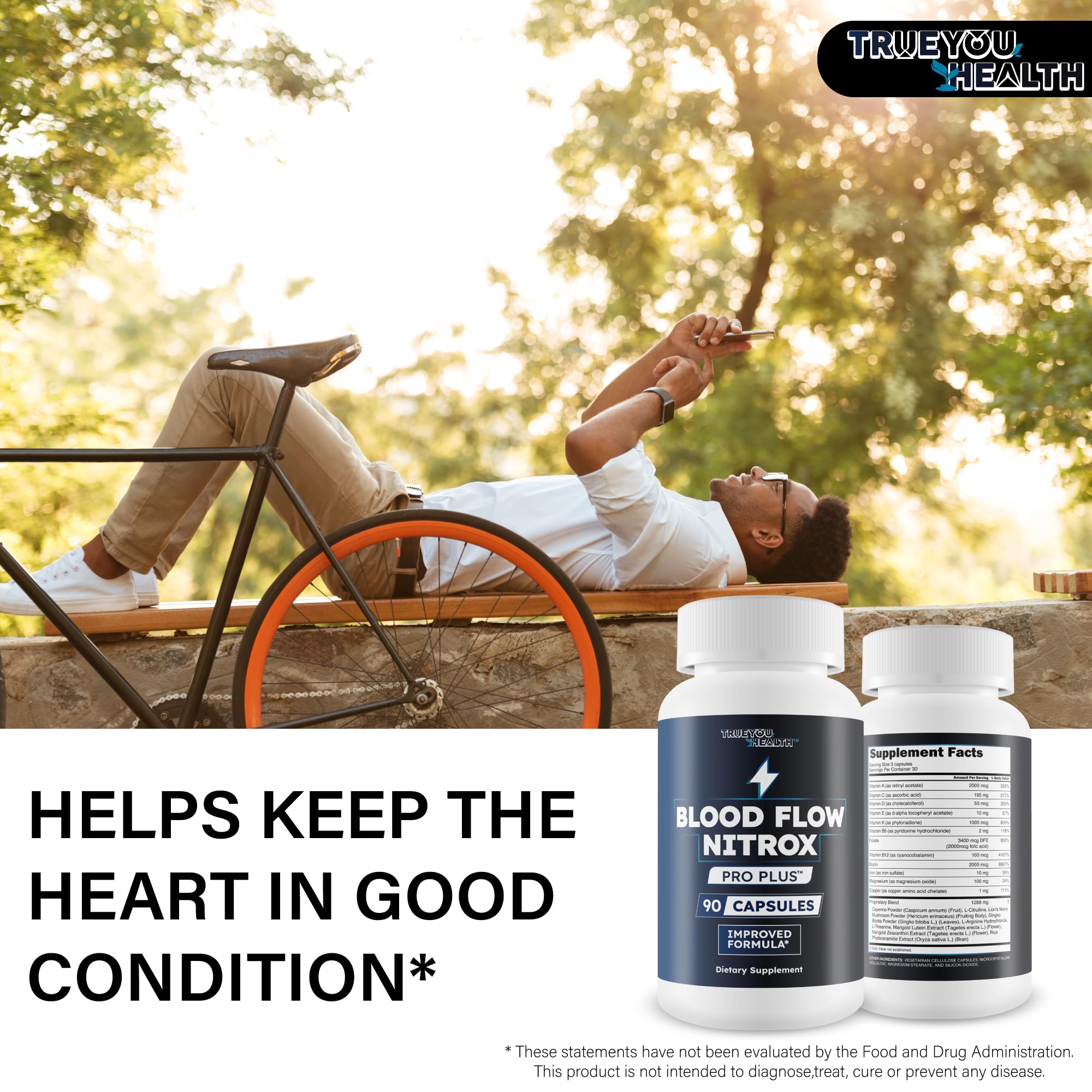 Blood Flow Nitrox Pro Plus - Improved Formula - Our Best Blood Circulation Supplements For Men - Vasodialators - Increase Blood Flow Care Blood Circulation Supplement Blood Flow Supplement For Men True You Health Au supplements