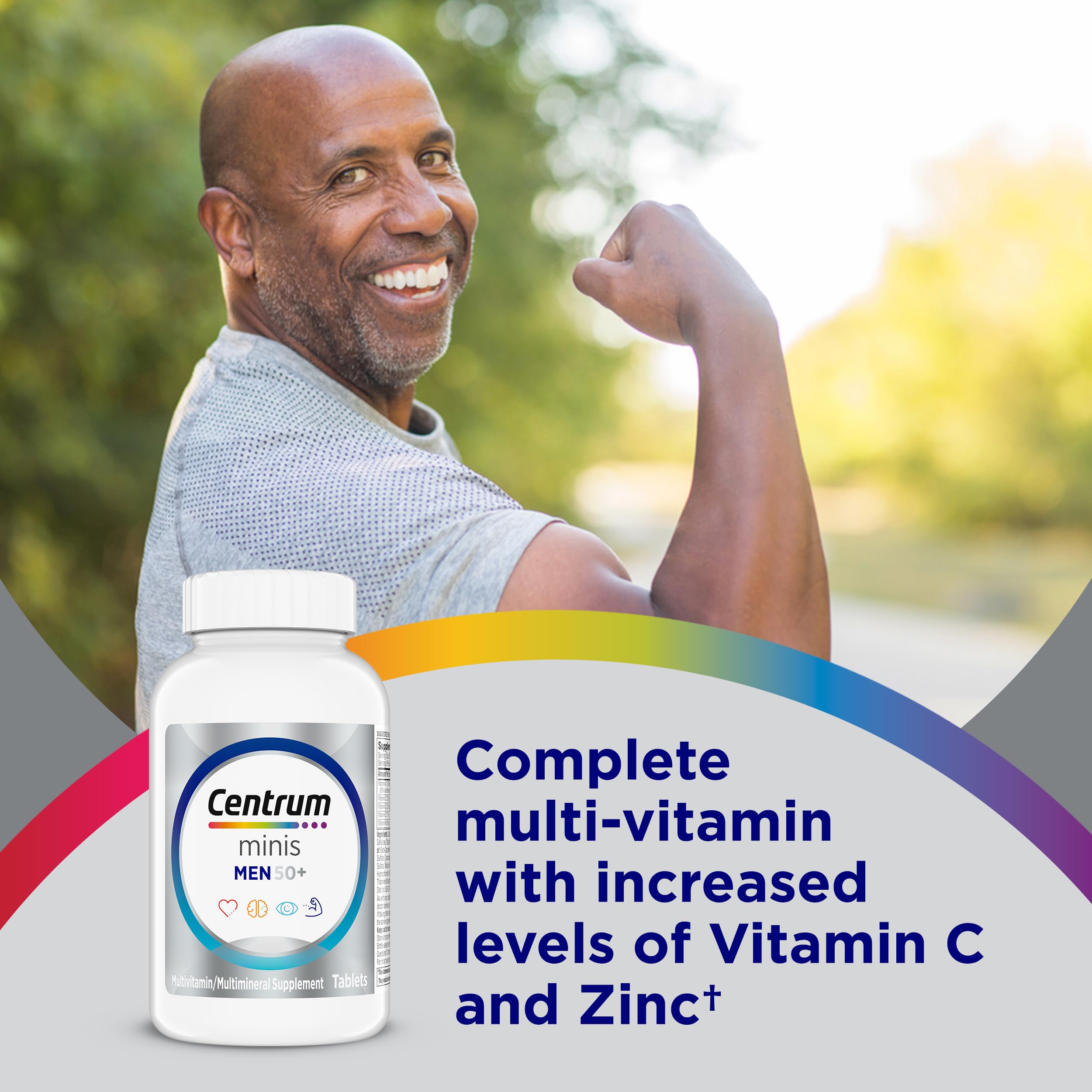 Centrum Minis Silver Multivitamin for Men 50 Plus, Multivitamin/Multimineral Supplement, Vitamin D3, B-Vitamins and Zinc, Non-GMO Ingredients Centrum Au supplements