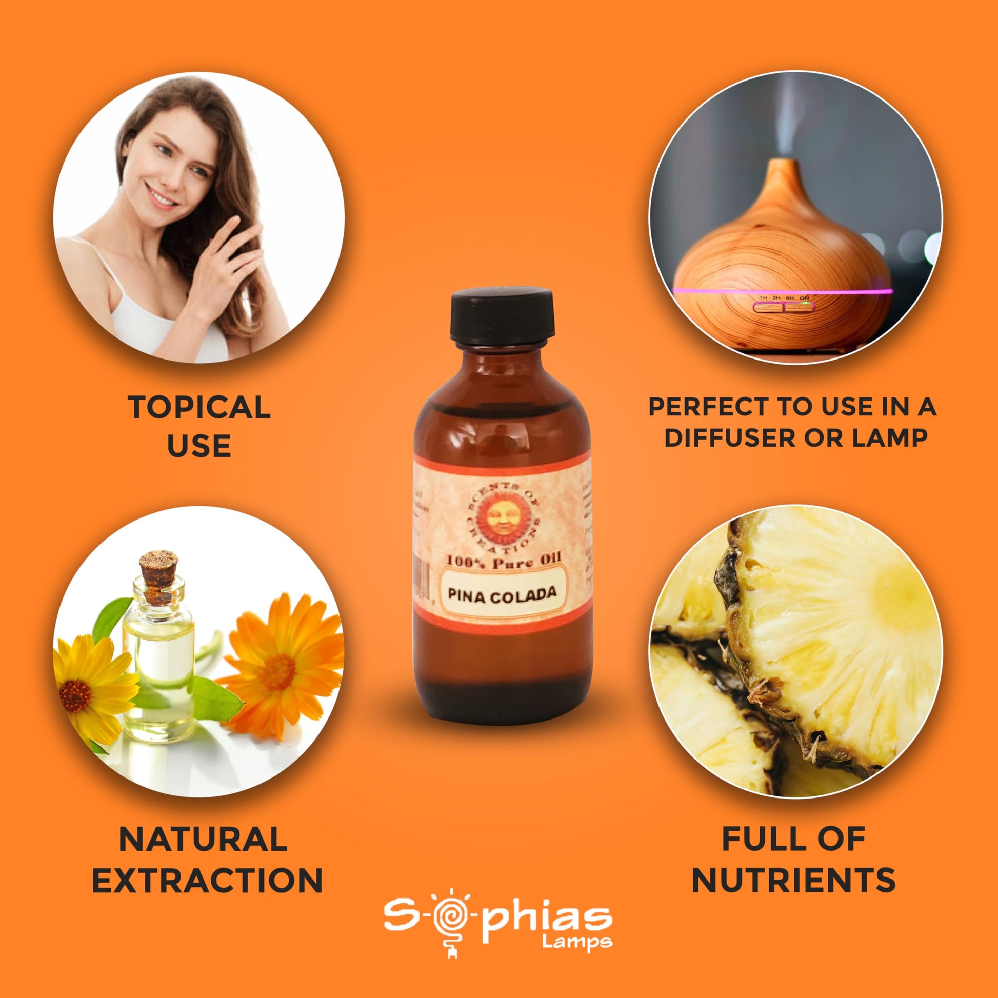 Essential Oil Pina Colada 2 OZ, 100% Natural undilute Oil, Value Size,Perfect Generic Au supplements