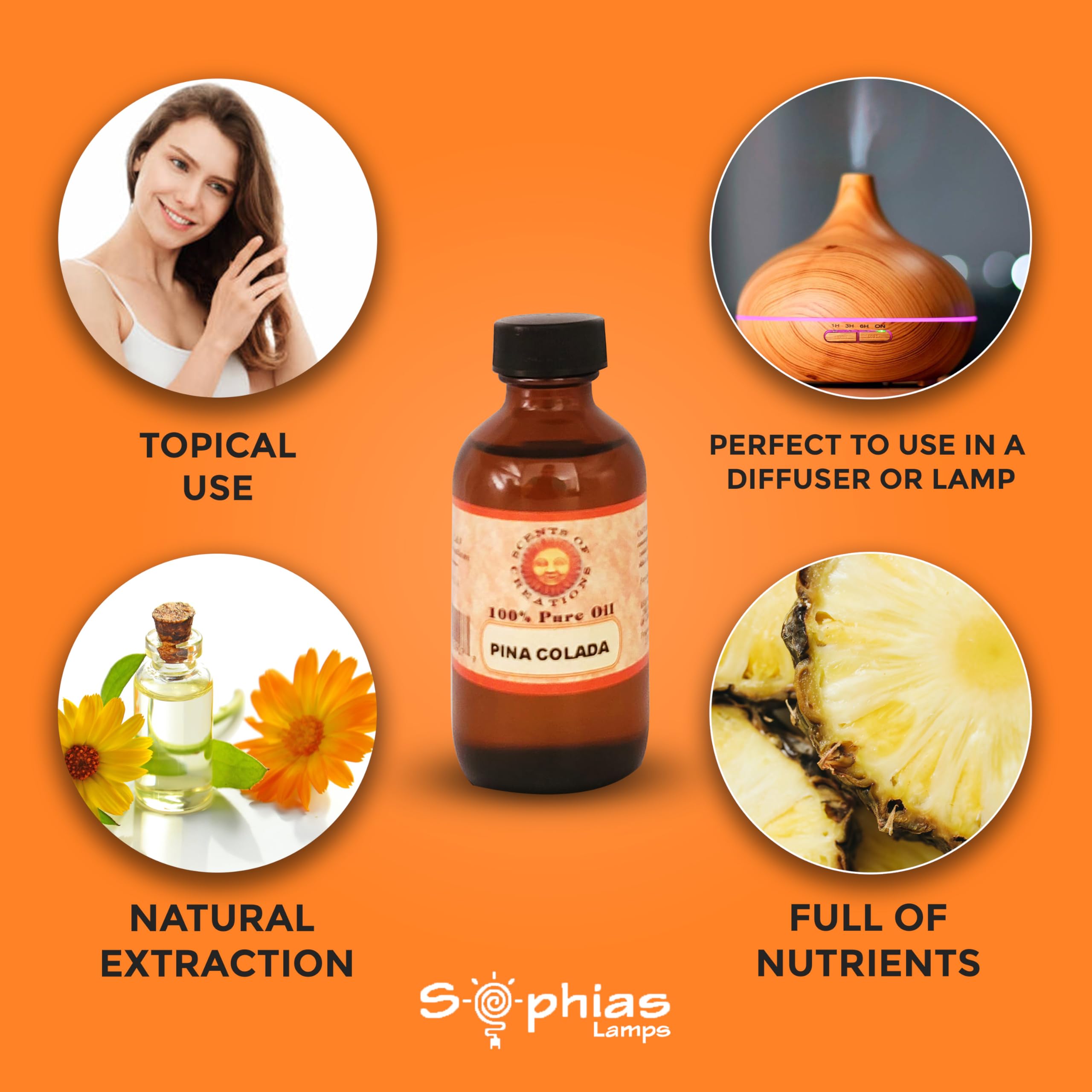 Essential Oil Pina Colada 2 OZ, 100% Natural undilute Oil, Value Size,Perfect Generic Au supplements