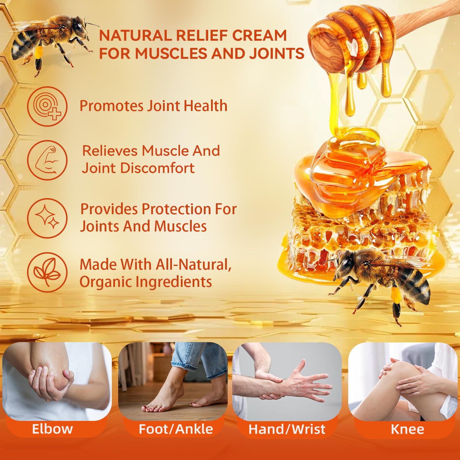Zealand Bee Venom Professional Serum Treat, Joint & Muscle & Bone Relief Cream Gel- Soothing Effective Relief for Back, Neck, Hand, Foot, Knee, Muscle, Shoulder, Hip, Nerve, Vitamin B6, Aloe Vera, MSM FWNAID MAX Au supplements