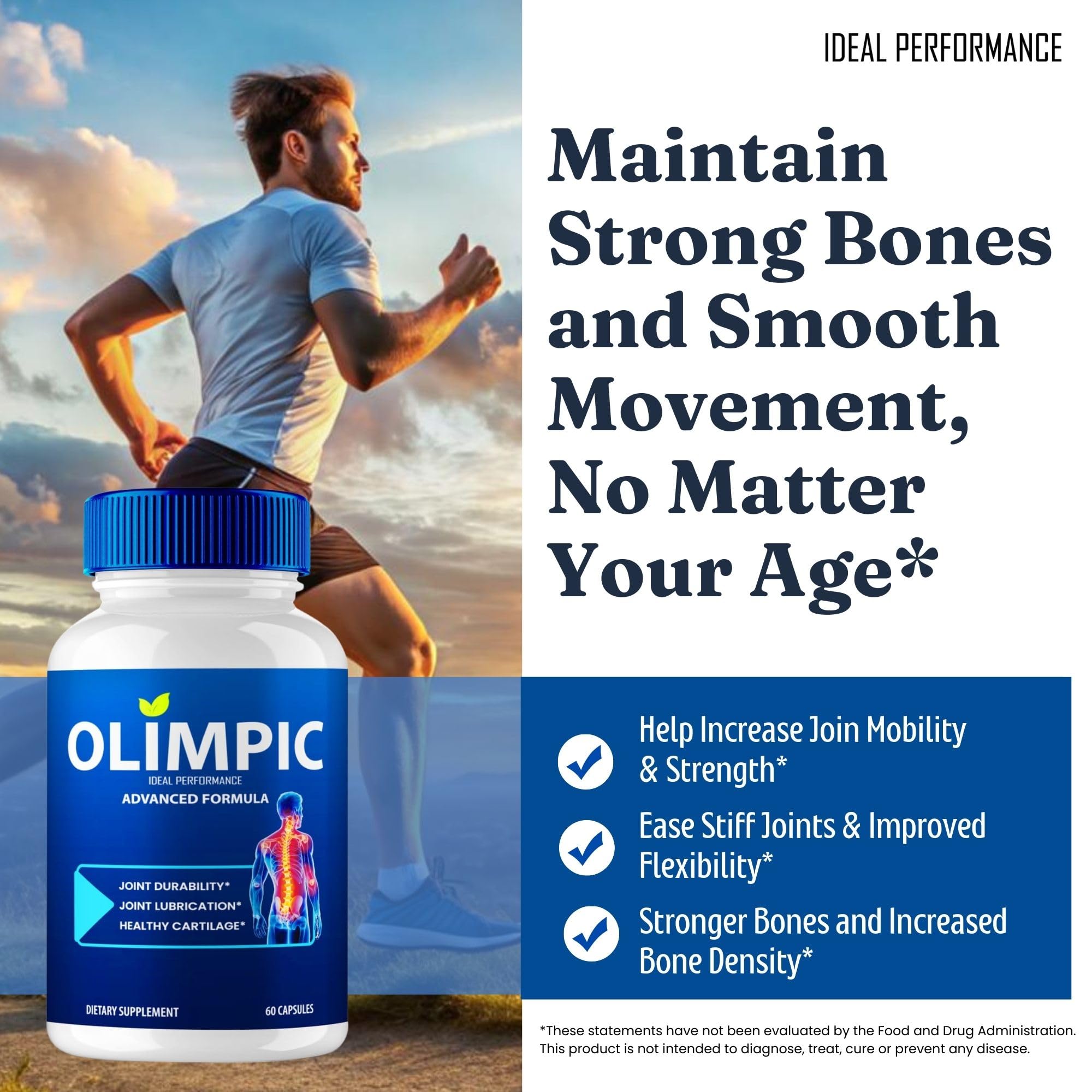 Olimpic Capsules, Advanced Joint Support Supplement Pills for Mobility and Comfort - Maximum Strength, Official Olim Pic Joint Support All Natural Formula, Premium Olim-Pic Reviews (2 Pack) IDEAL PERFORMANCE Au supplements