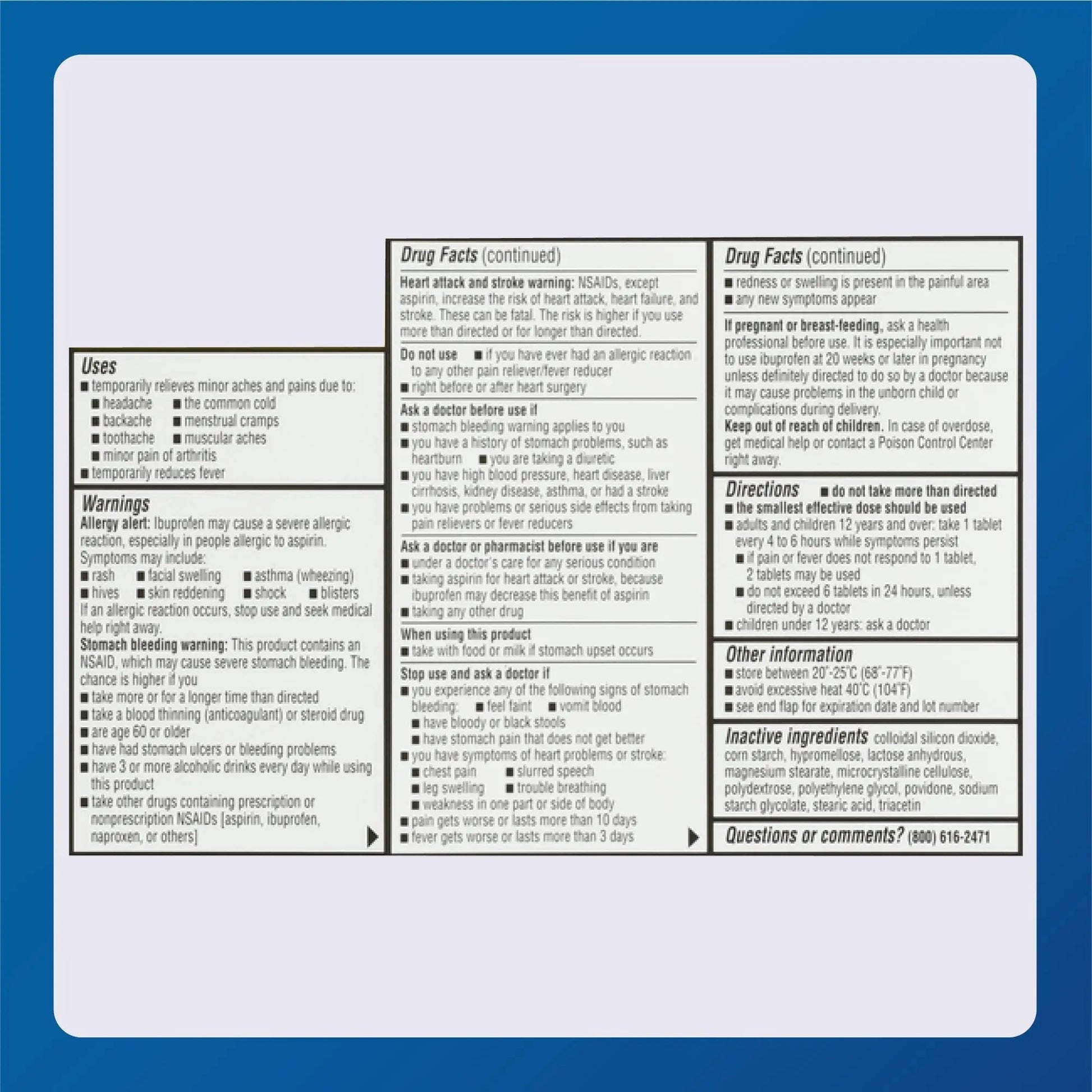 MAJOR Dye-Free Ibuprofen Tablets 200 mg - Helps Temporarily Reduce Fevers - Offers Pain Relief - 100 Tablets (1-Pack) MAJOR Au supplements
