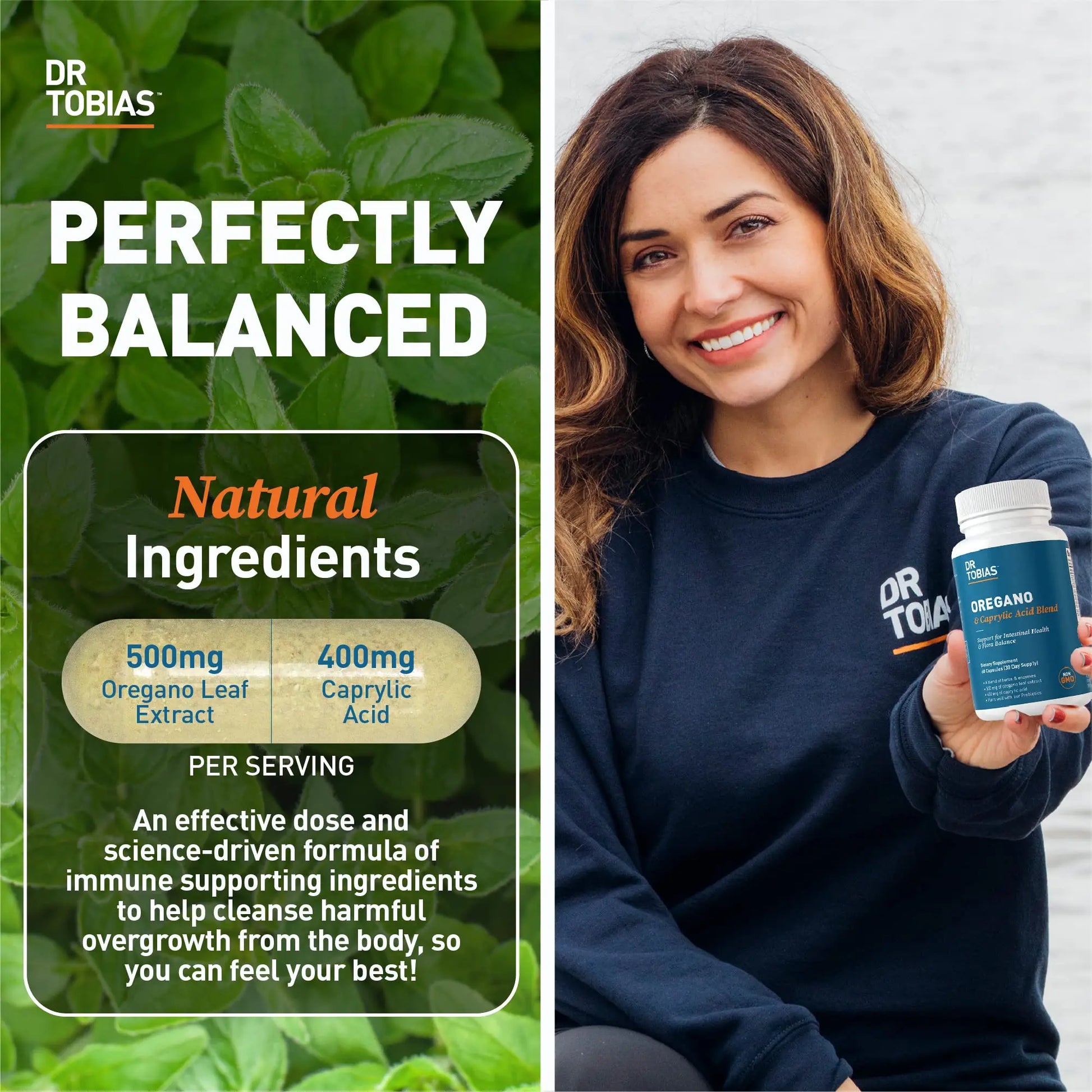 Dr. Tobias Lung Health and Oregano & Caprylic Acid Blend, Supports Lung Cleanse & Detox, Intestinal Health, Immune Support with Prebiotics & Herbs for Women & Men Dr. Tobias Au supplements