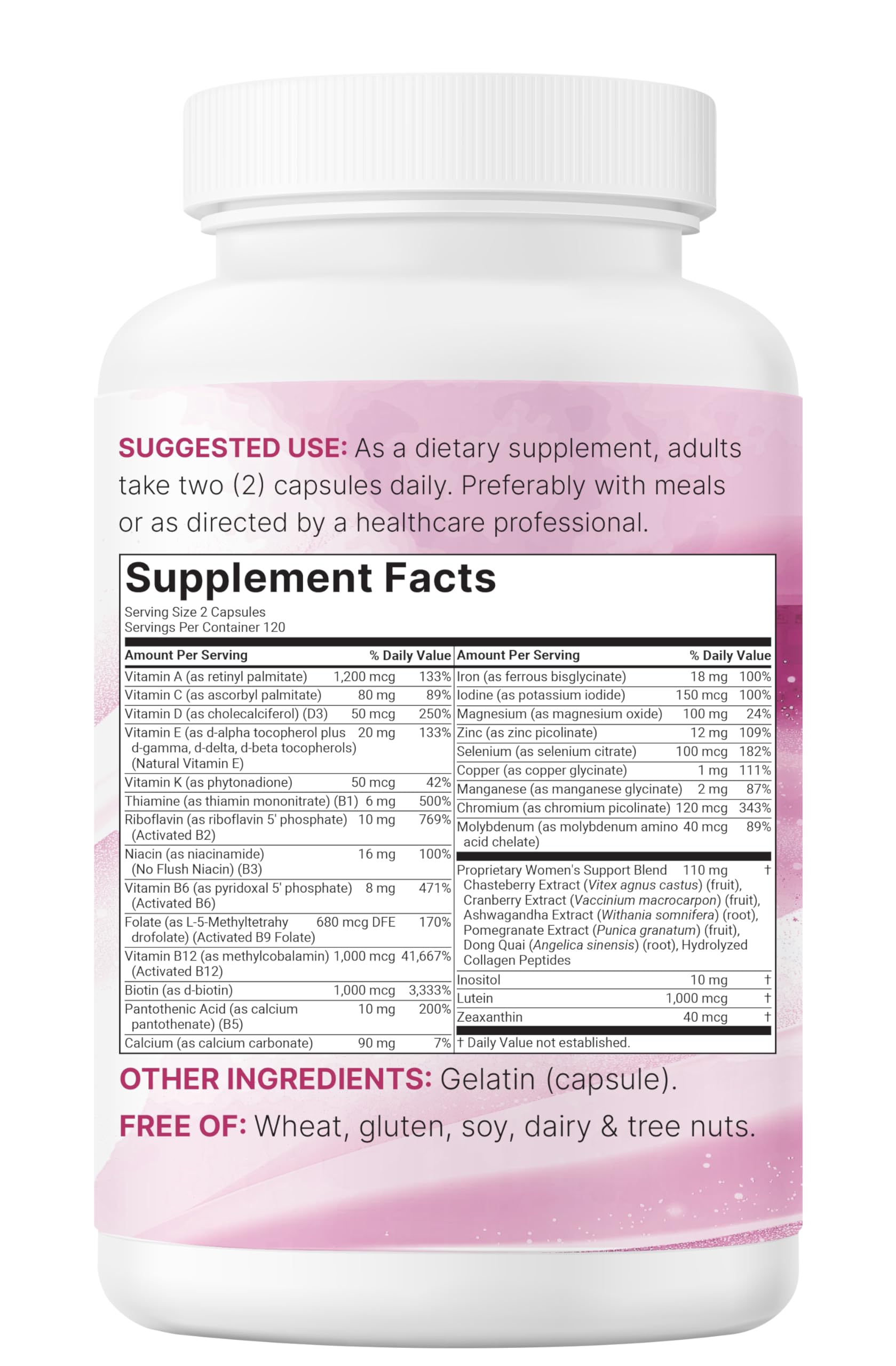 Micro Ingredients Pure Methylated Multivitamin for Women, 240 Capsules | 32-in-1 Formula with Vitamin B, C, D + Iron Micro Ingredients Au supplements