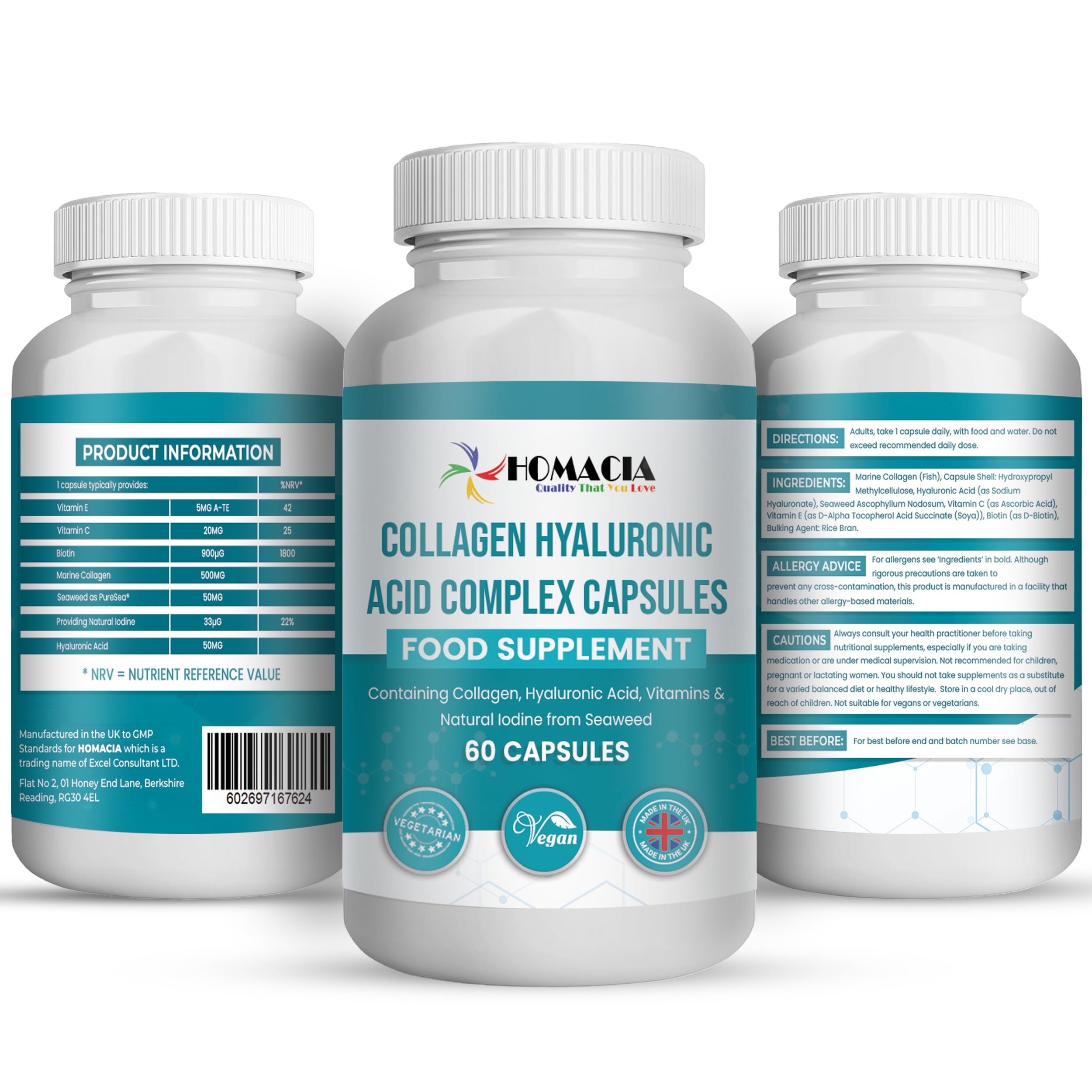 Homacia’s Collagen Capsules | Marine Collagen with Hyaluronic Acid | Pure Collagen Supplements for Women HOMACIA Quality That You love Au supplements