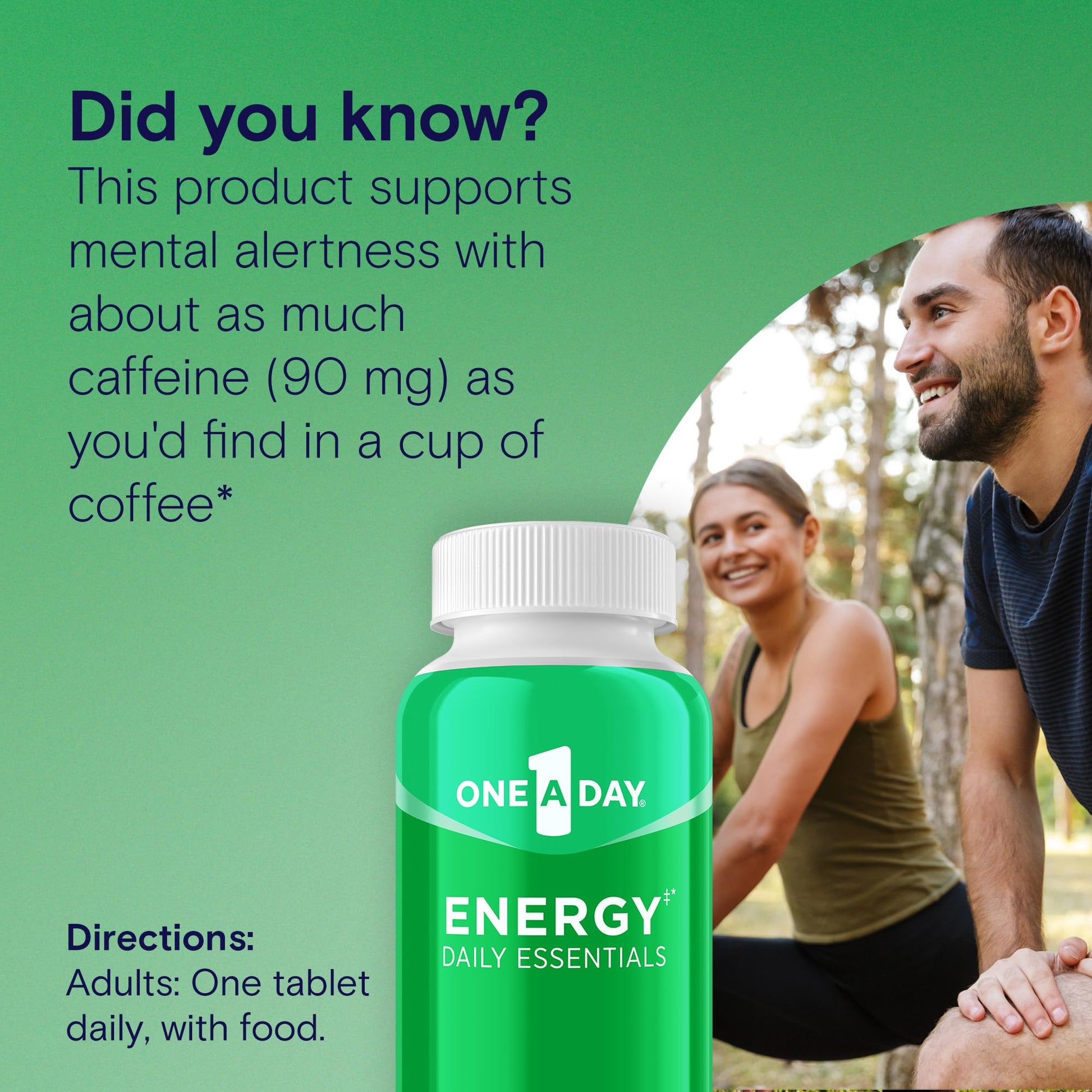 One A Day Energy Daily Essentials Multivitamin, Energy Supplement to Support Mental Alertness and Immune Health with Vitamins A C, D, E, Zinc and Caffeine, 120 Count ONE A DAY Au supplements