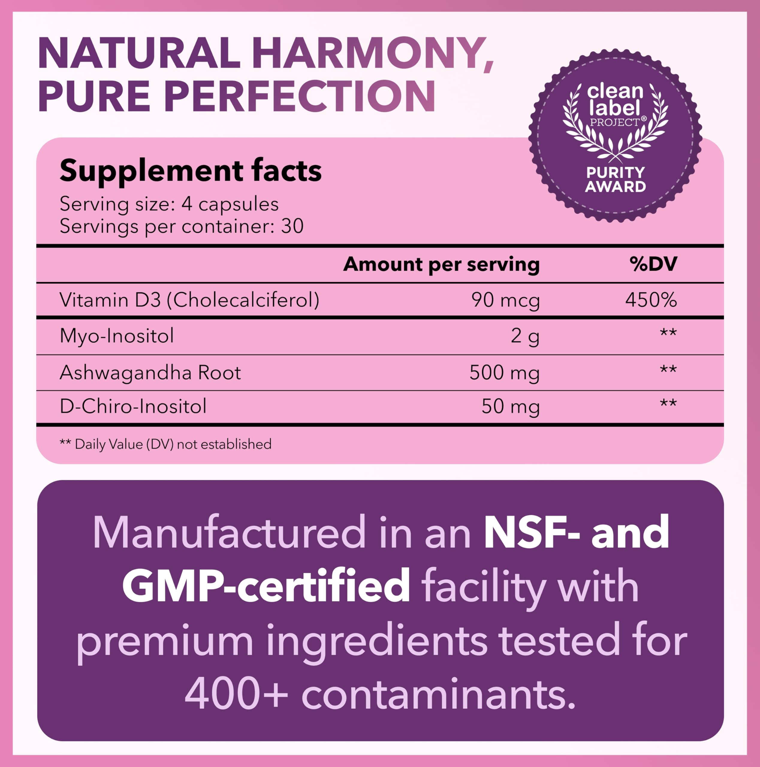 Intimate Rose Myo-Inositol & D-Chiro Inositol Supplement for Women - Hormone Balance & Ovarian Support for Women - Ideal 40:1 Ratio, Vitamin D3 + Ashwagandha Intimate Rose Au supplements