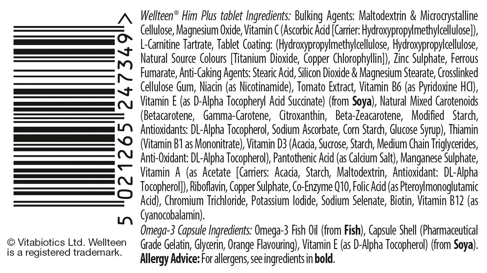 Vitabiotics Wellteen Him Plus Tablets/Capsules, 56 Count (Pack of 1) Wellteen Au supplements