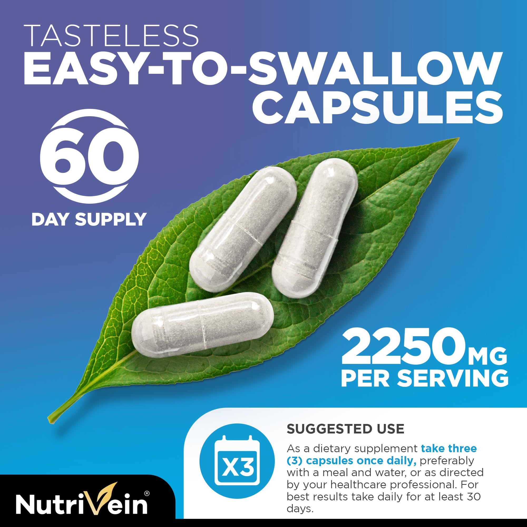Nutrivein Premium Multi Collagen Pills 2250 mg - 180 Easy-to-Swallow Collagen Capsules: Type I, II, III, V, X Hydrolyzed Protein Peptides for Women and Men - Aging, Joints, Hair, Skin, Bones, & Nails Nutrivein Au supplements