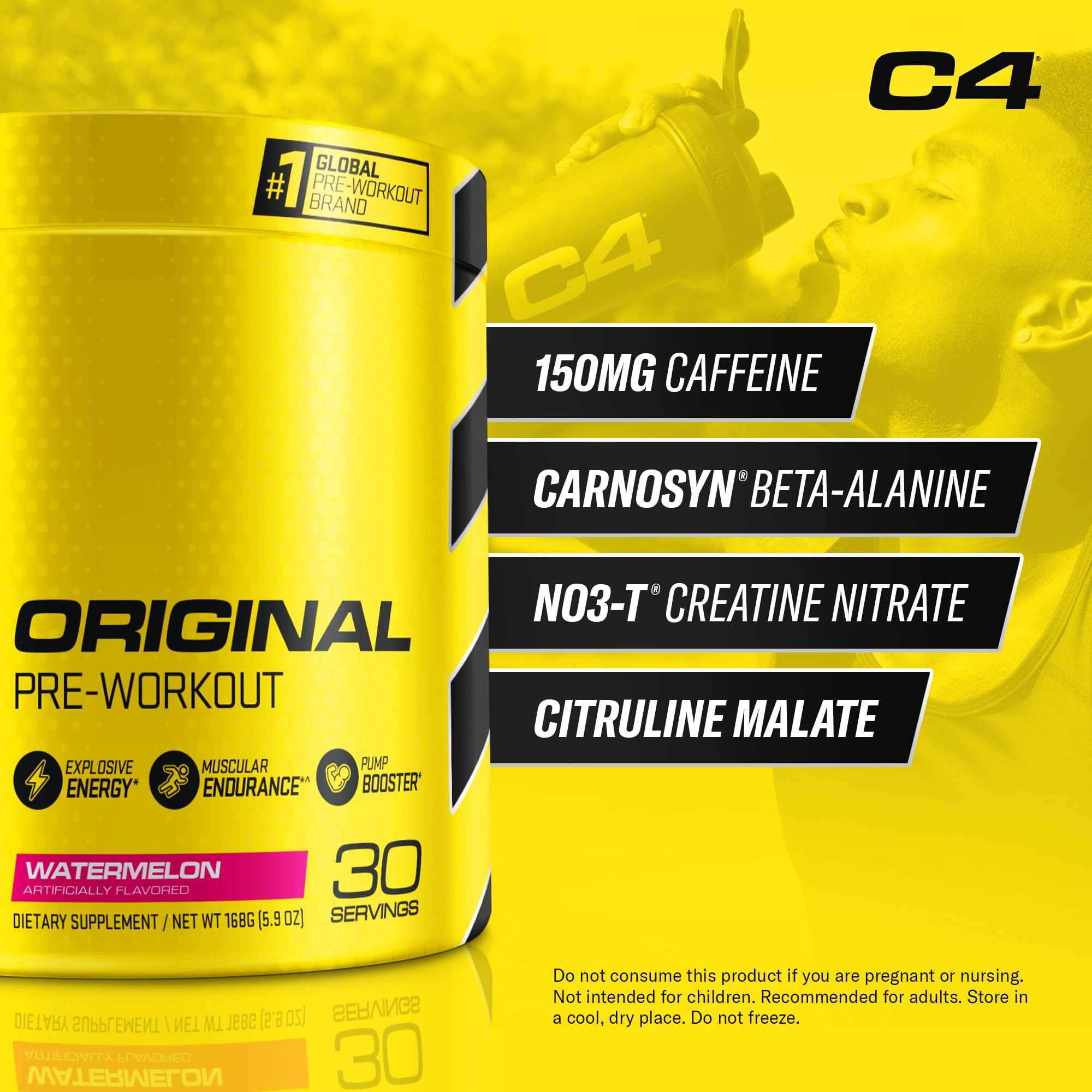 Cellucor C4 Original Pre Workout Powder Watermelon Sugar Free Preworkout Energy Cellucor Au supplements